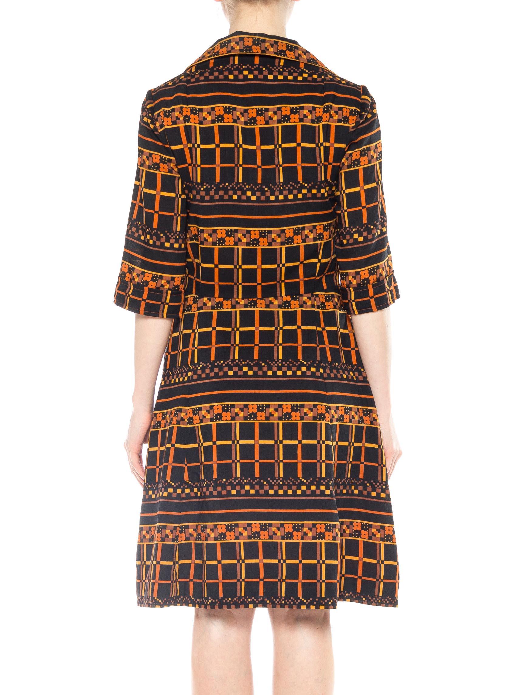 Women's 1960S Geometric Printed Wool Mod Dress For Sale