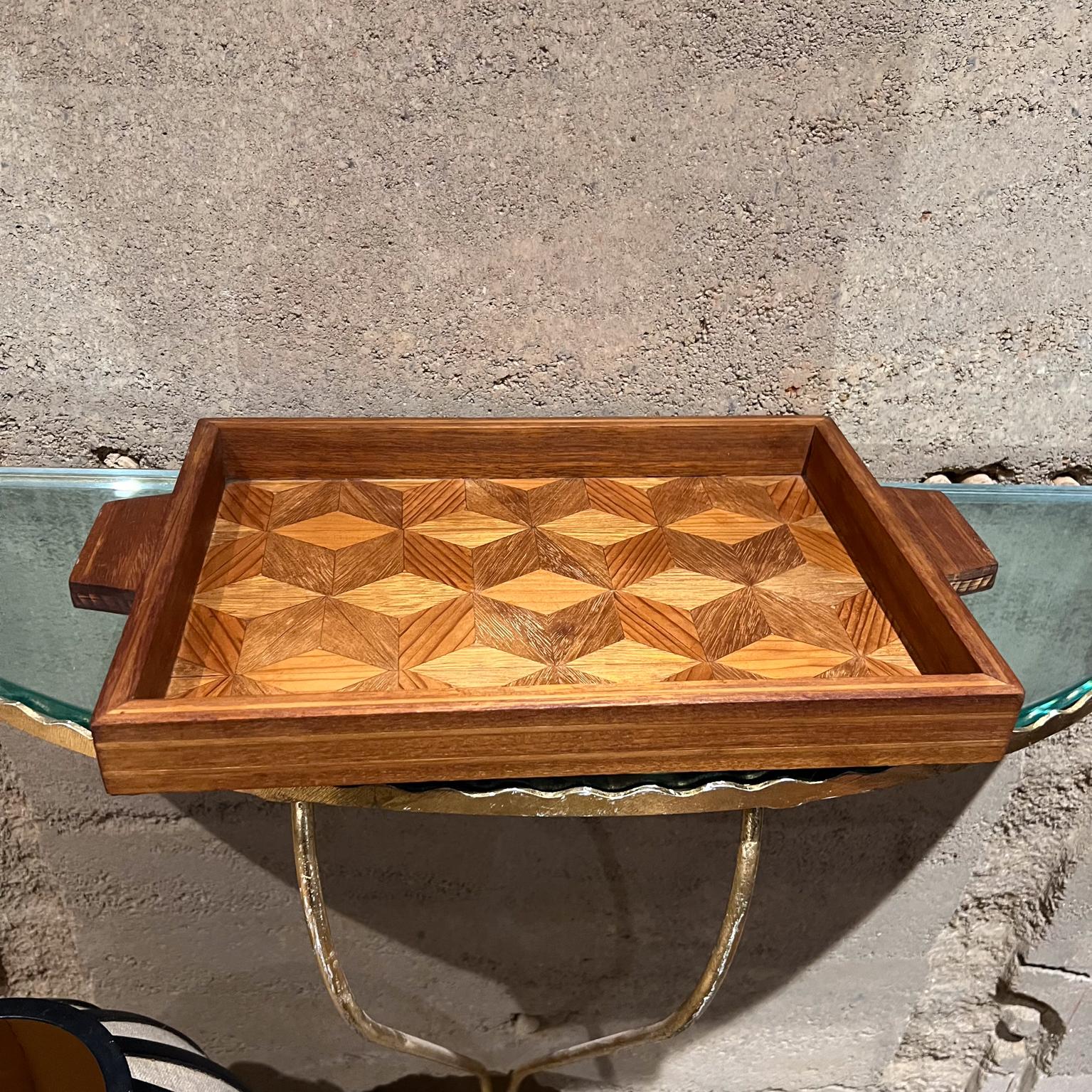 1960s Handcrafted Marquetry Wood Tray In Good Condition For Sale In Chula Vista, CA