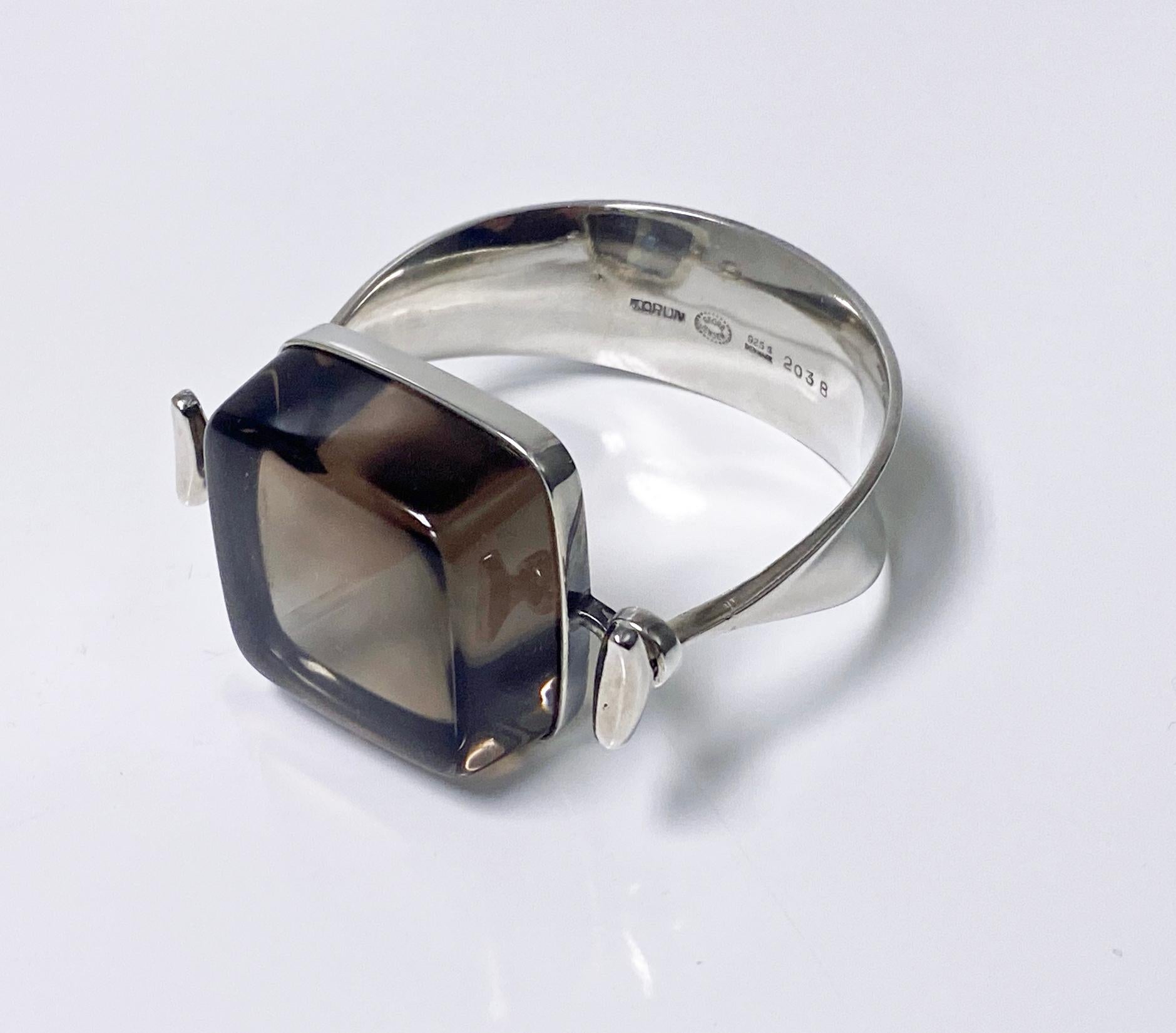 1960's Georg Jensen Rock Crystal Bangle #203 Vivianna Torun In Good Condition In Toronto, ON