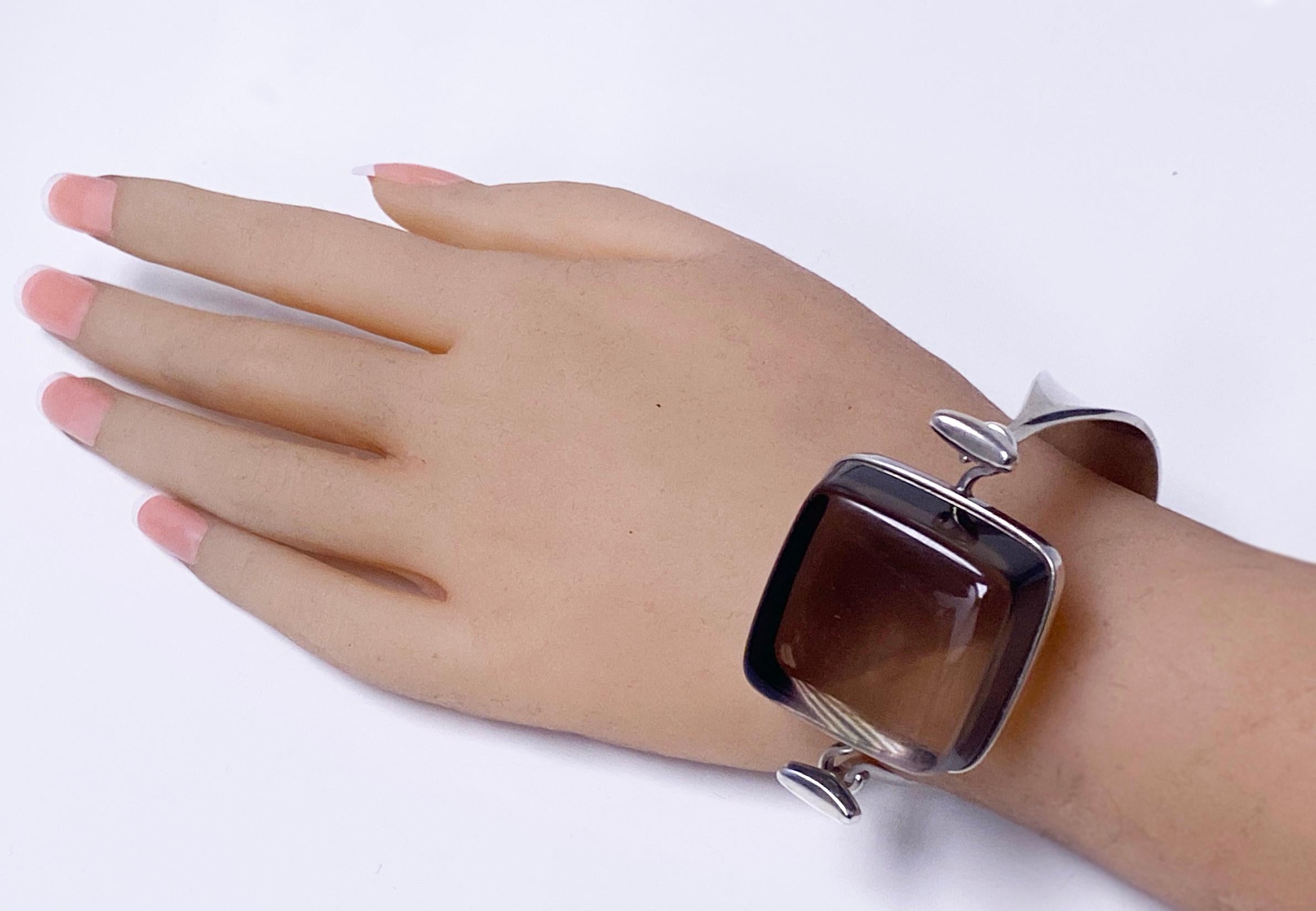1960's Georg Jensen Rock Crystal Bangle #203 Vivianna Torun 4