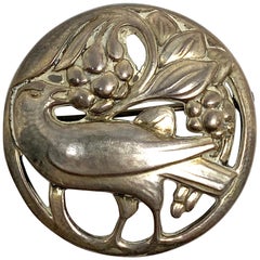 Retro 1960s Georg Jensen Sterlig Silver Bird Pin Brooch 