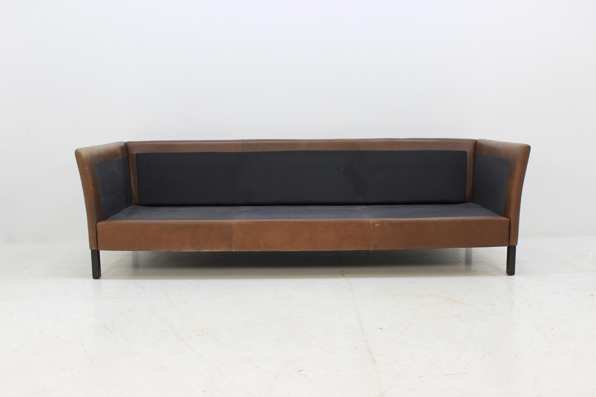 1960s Georg Thams Danish Three-Seat Sofa in Brown Leather 2