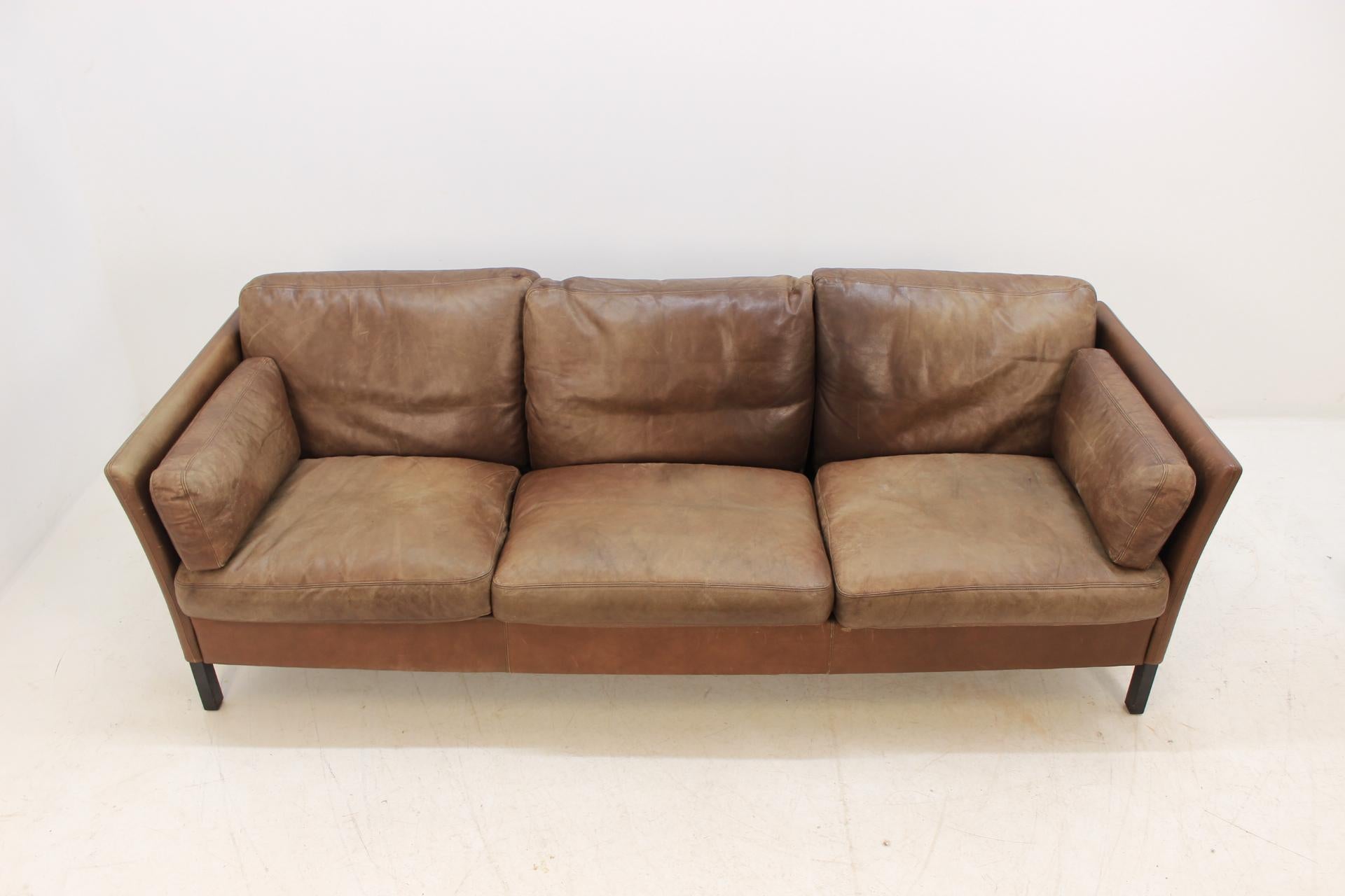 1960s Georg Thams Danish Three-Seat Sofa in Brown Leather 4