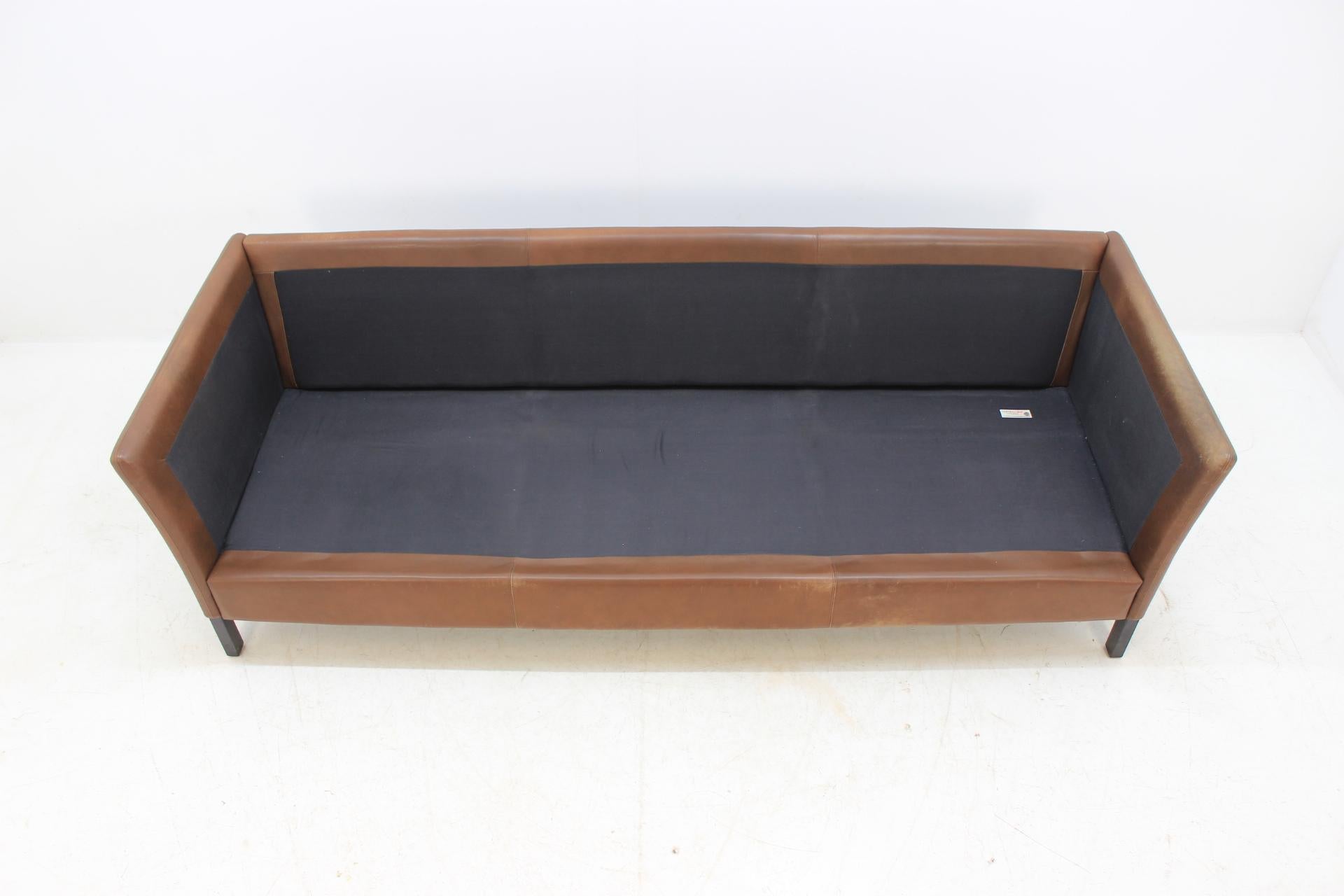 1960s Georg Thams Danish Three Seater Sofa in Brown Leather 6