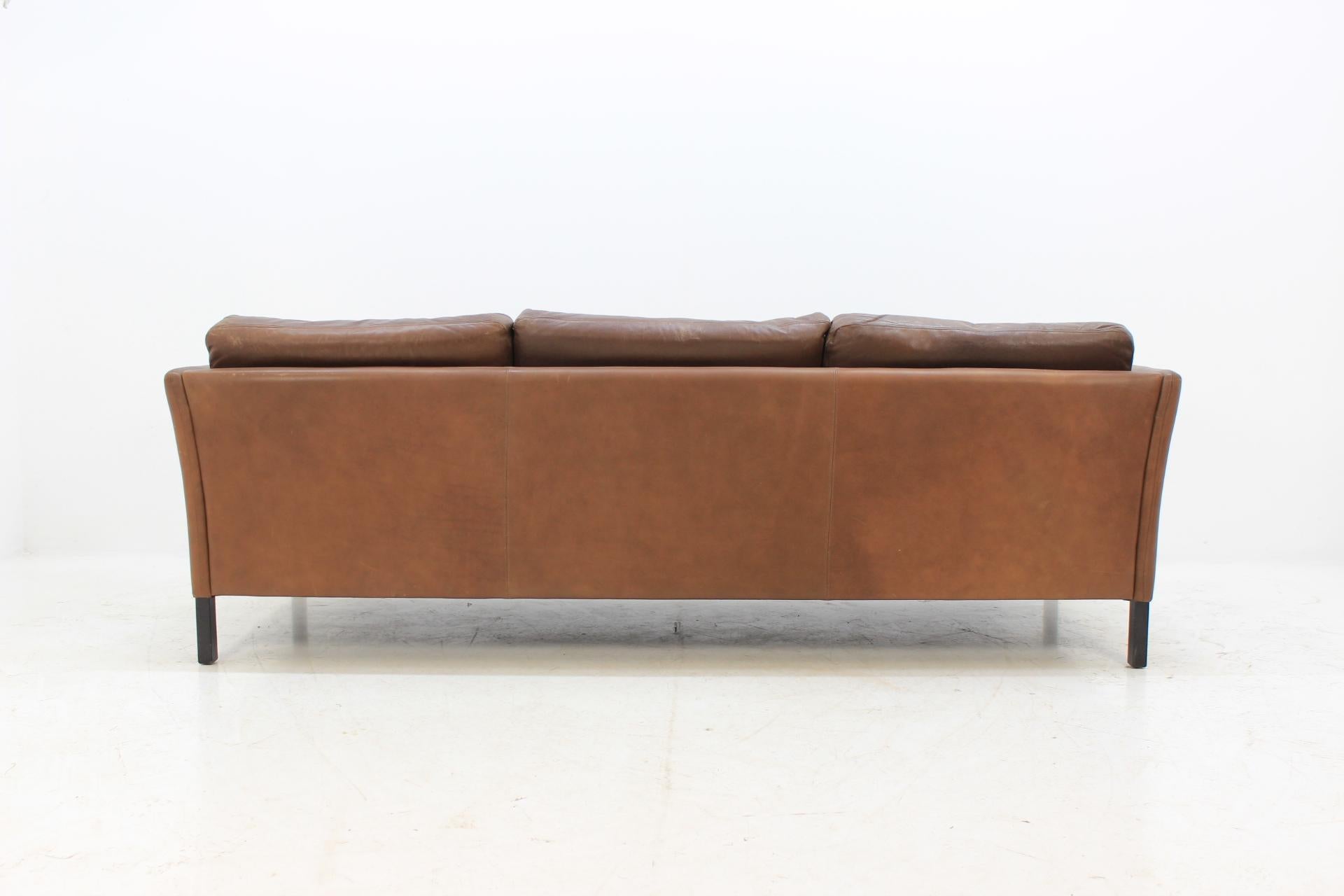 1960s Georg Thams Danish Three Seater Sofa in Brown Leather 8