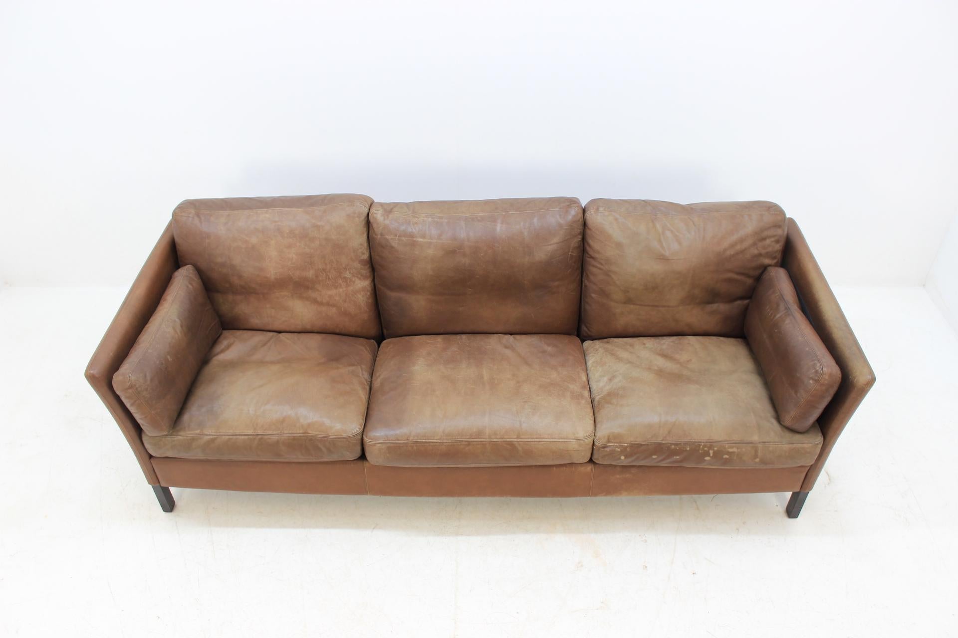 1960s Georg Thams Danish Three Seater Sofa in Brown Leather 2