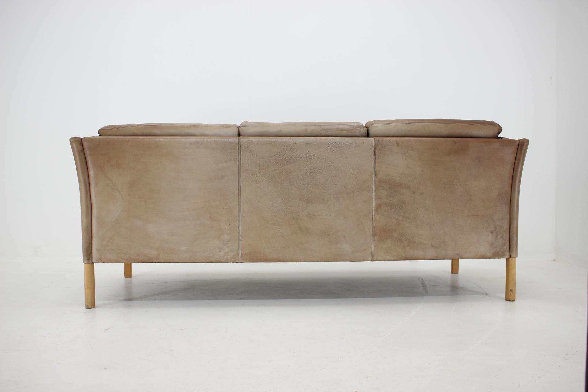 1960s Georg Thams Leather 3-Seat Sofa For Sale 2