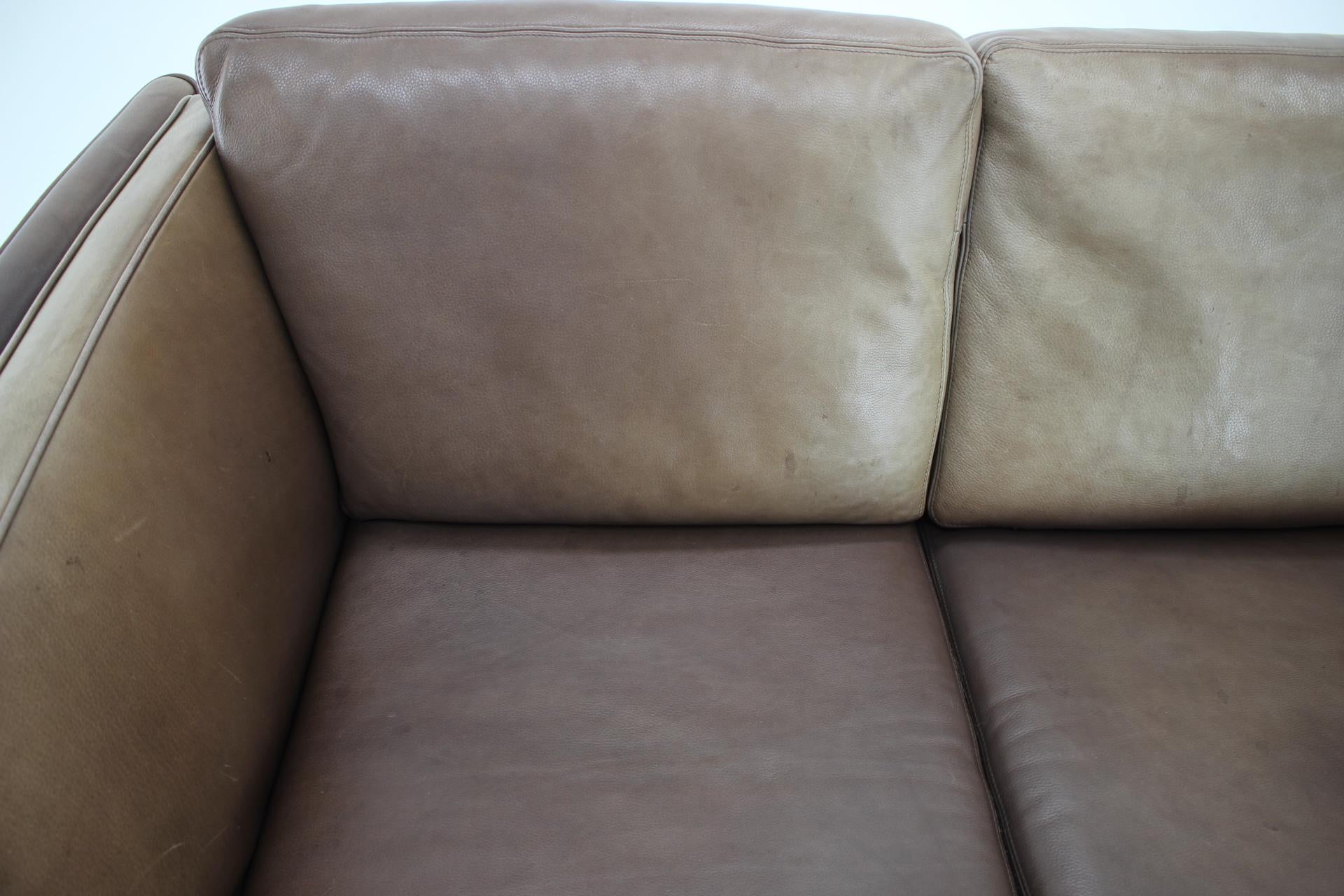 Mid-20th Century 1960s Georg Thams Leather 3-Seat Sofa