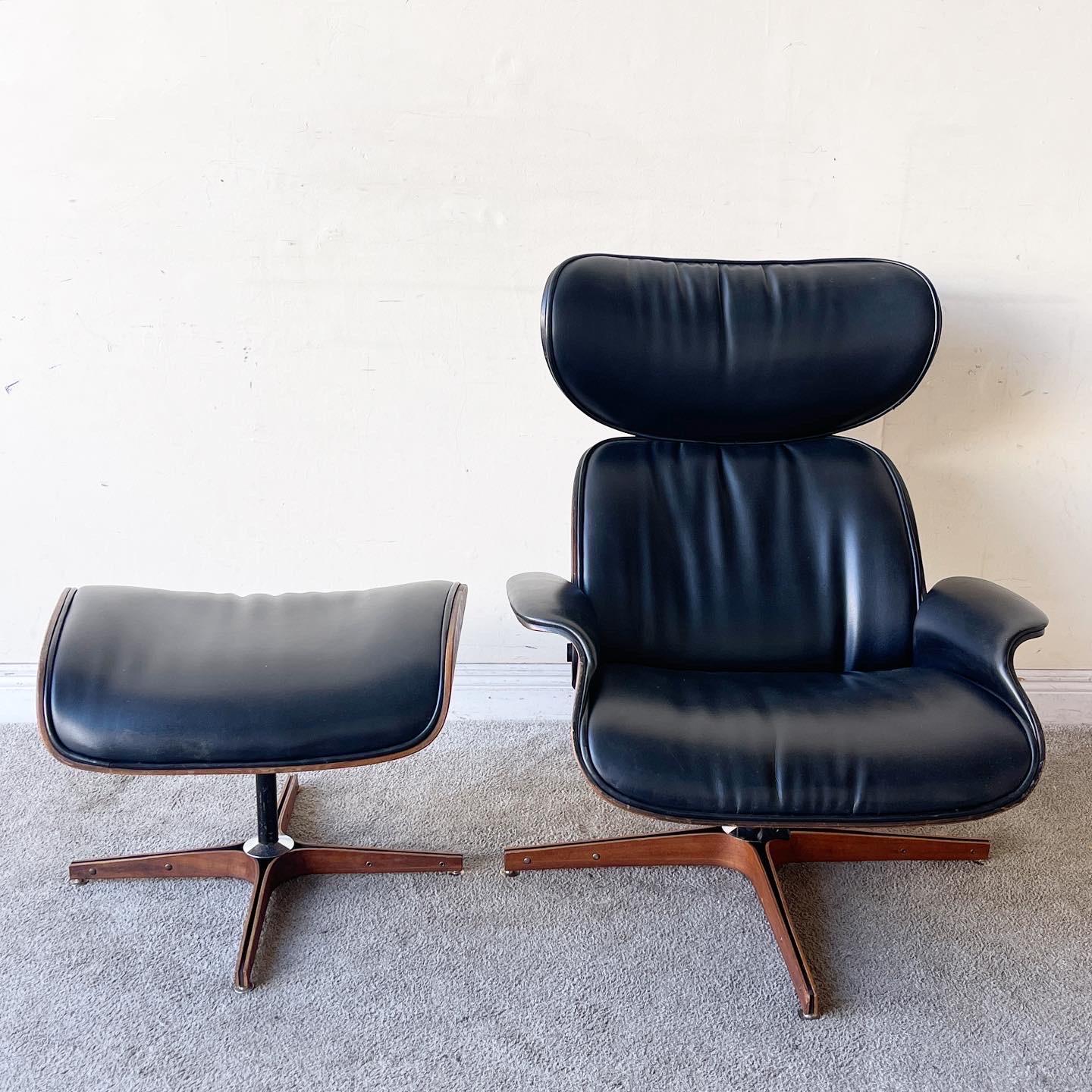Danish 1960s George Mulhauser for Plycraft 'Mr. Chair' Lounge Chair and Ottoman