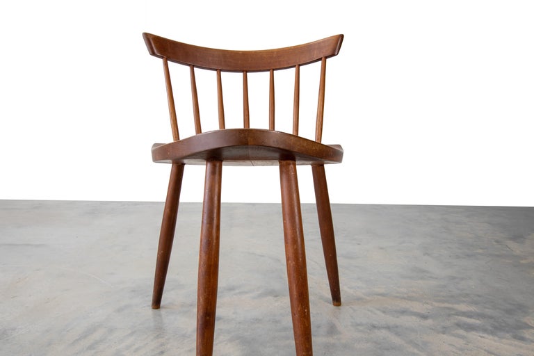 1960s Nakashima Mira Cherry Chair with a Fourth Leg Nakashima