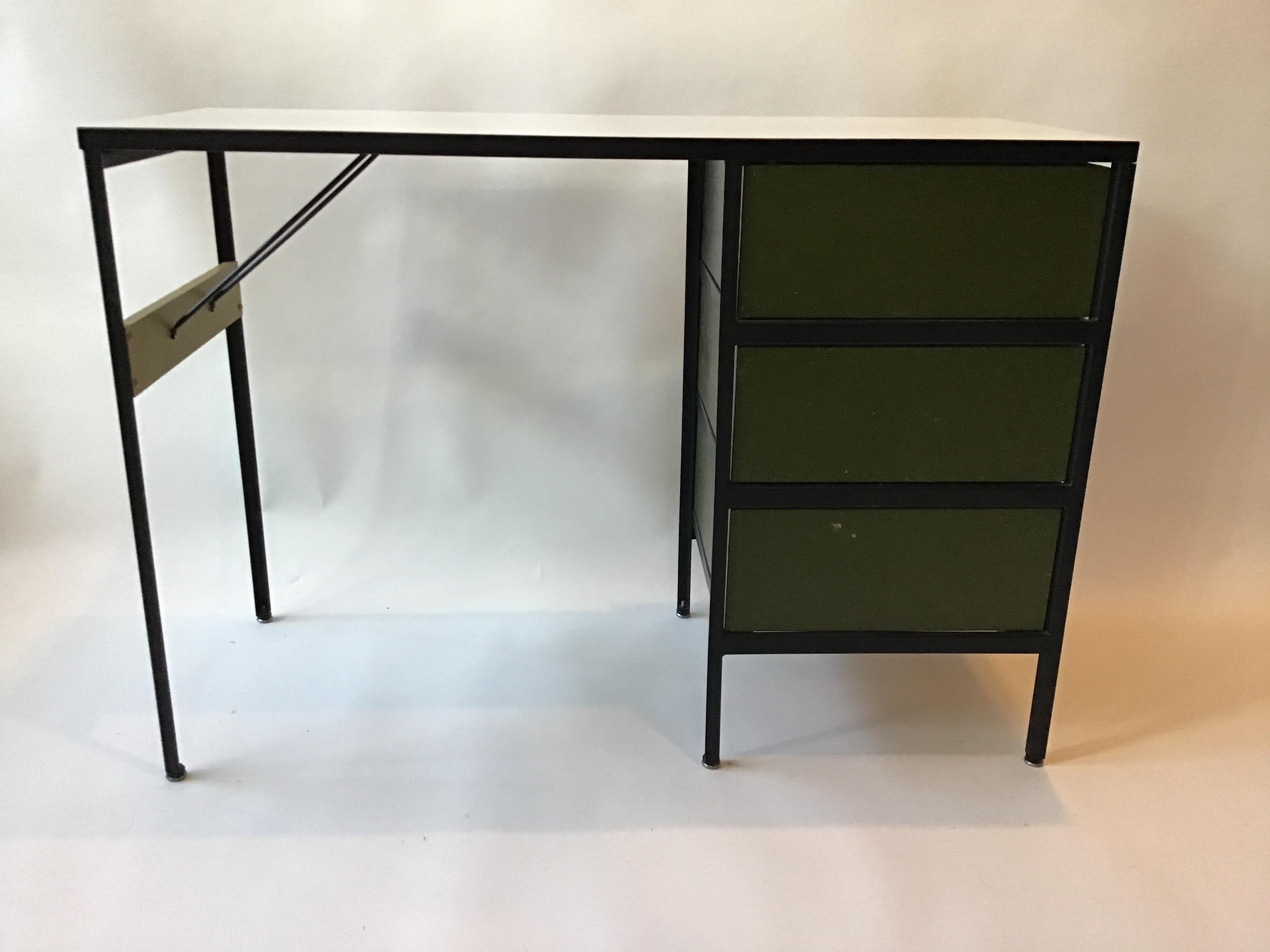 1960s George Nelson for Herman Miller Steel Frame Desk Model 4111 1