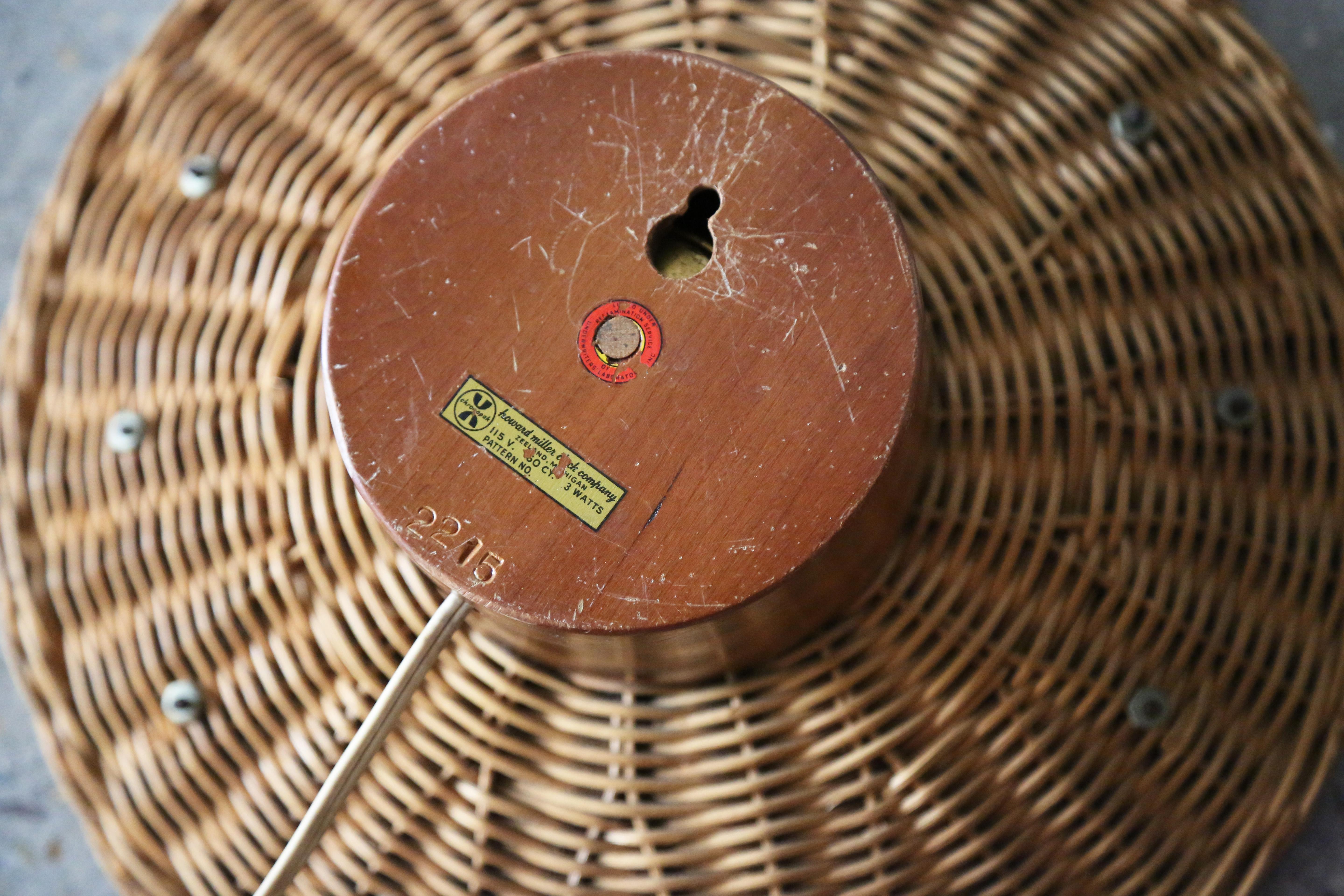 1960s George Nelson for Howard Miller Basket Clock #2215 Mid Century Modern In Good Condition In Virginia Beach, VA