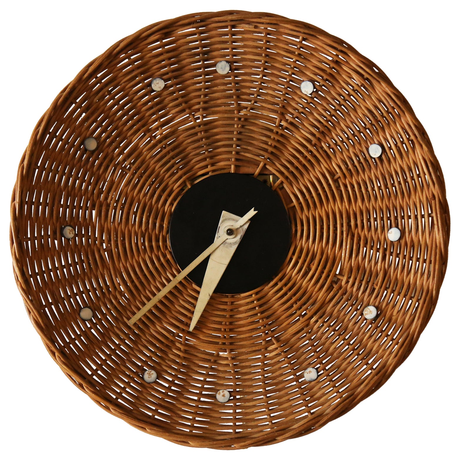 1960s George Nelson for Howard Miller Basket Clock #2215 Mid Century Modern