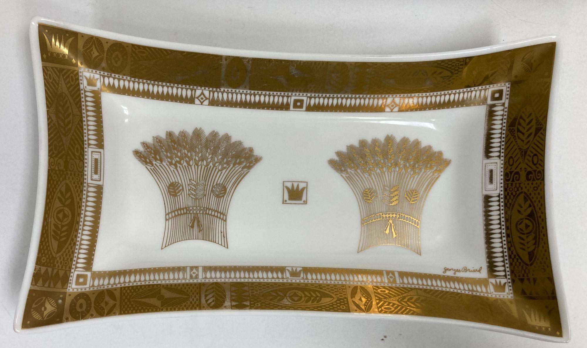 Verre d'art Bol en verre dépoli Georges Briard des années 1960 avec motif de moisson doré de style Art Déco en vente