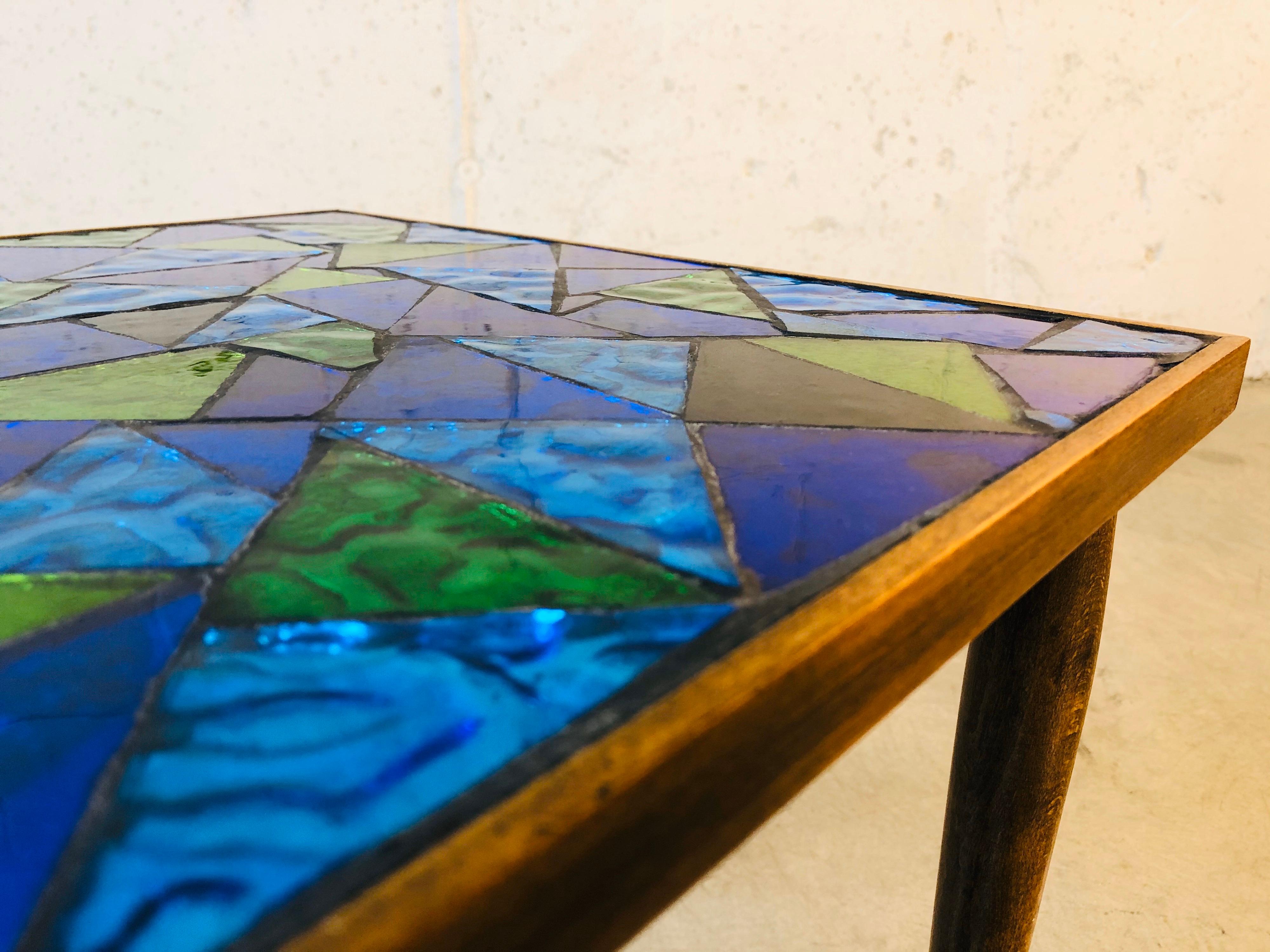 1960s Georges Briard Mosaic Tile Top Tables, Pair For Sale 1