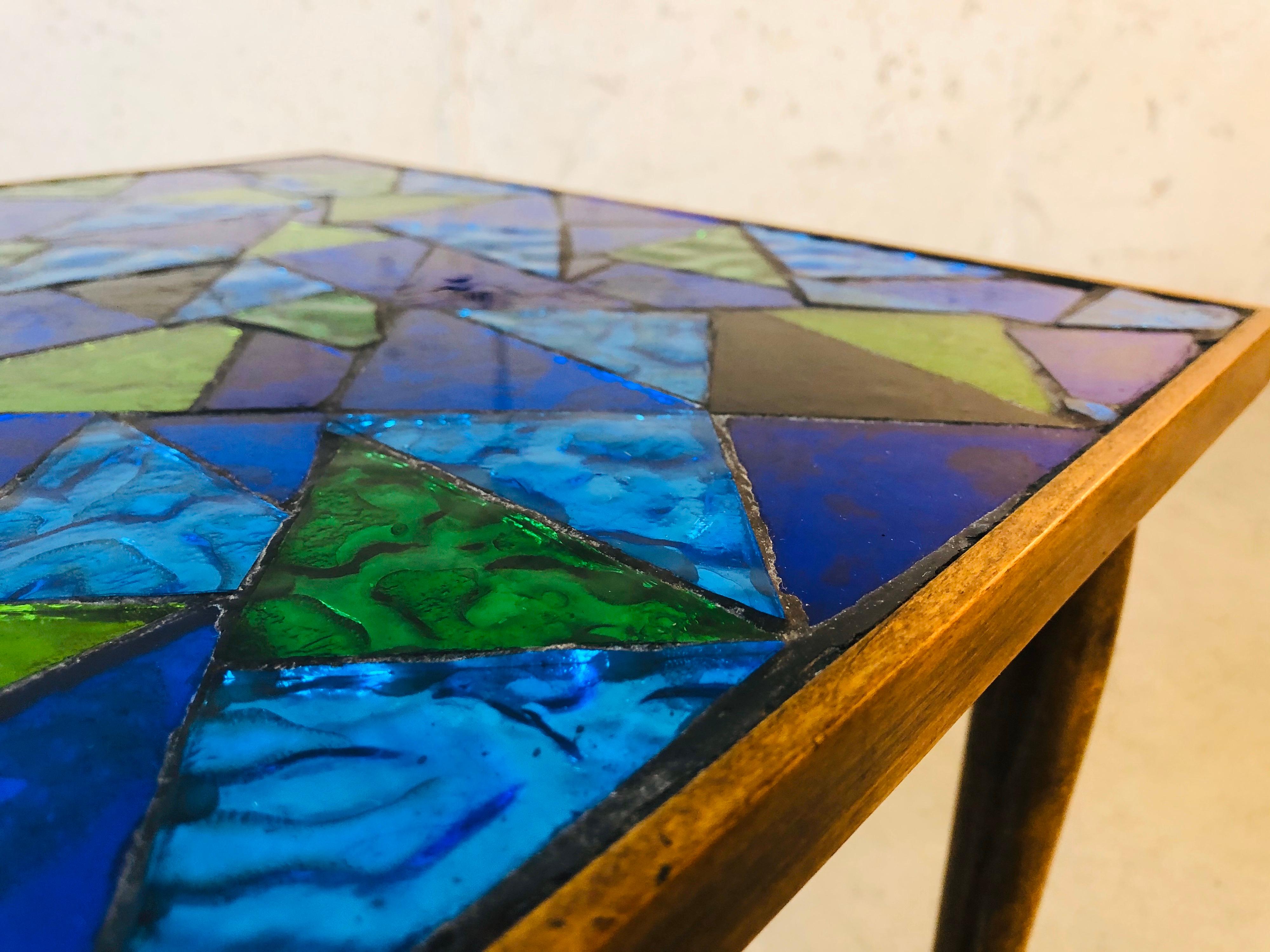 1960s Georges Briard Mosaic Tile Top Tables, Pair For Sale 2