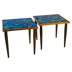 1960s Georges Briard Mosaic Tile Top Tables, Pair