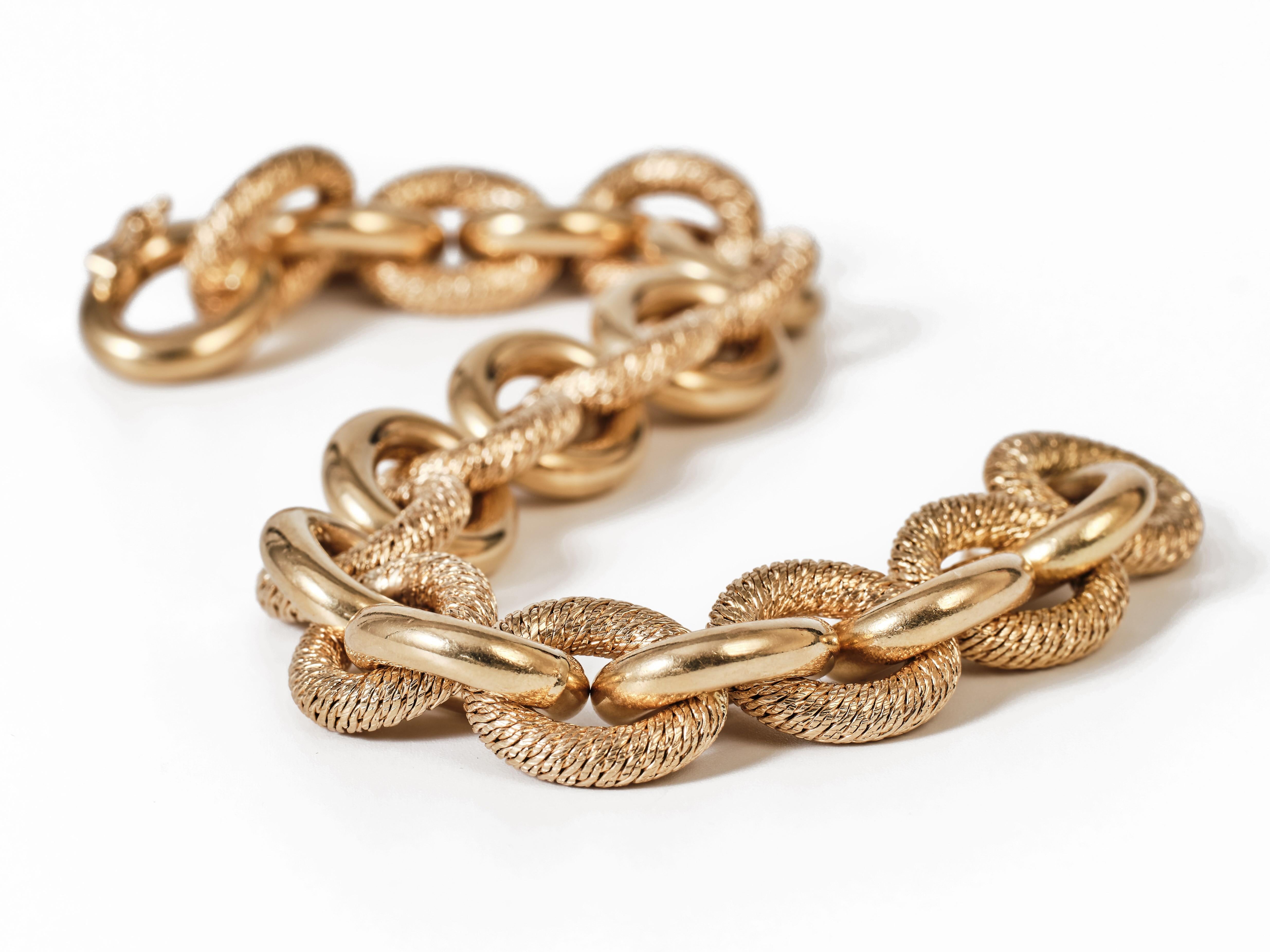 From France’s most revered goldsmith.

The intricately woven links of a Georges L’Enfant bracelet are recognizable at once. The highly skilled gold master spun art from gold, creating textured patterns that remain a L’Enfant signature today. A