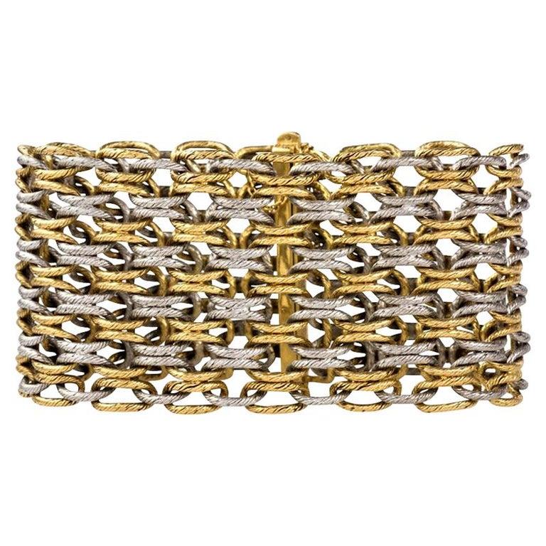 1960s Georges L'Enfant Paris Wide Gold Braided Bracelet