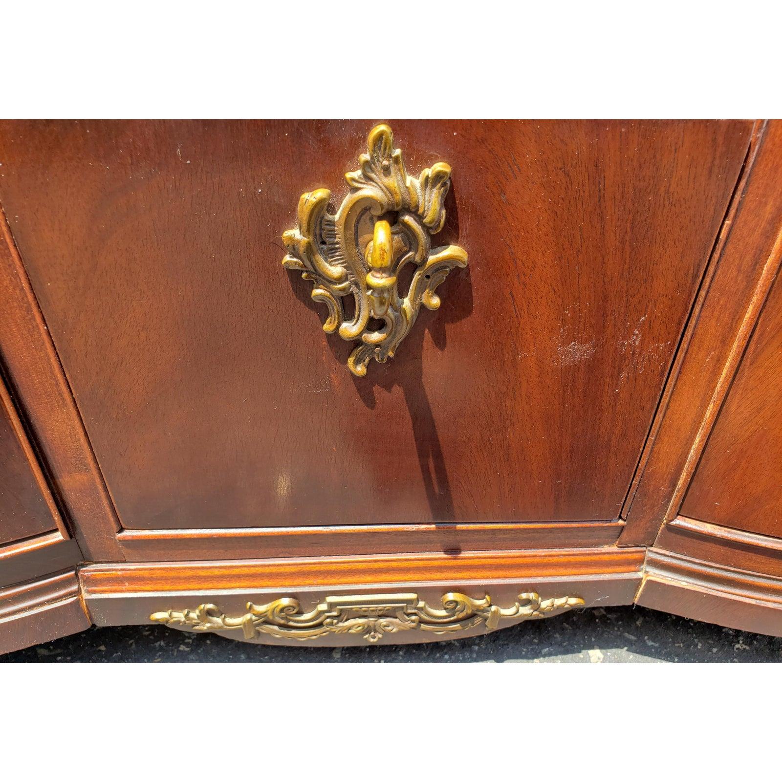 20th Century 1960s Georgetown Galleries Magogany Serpentine Triple Dresser