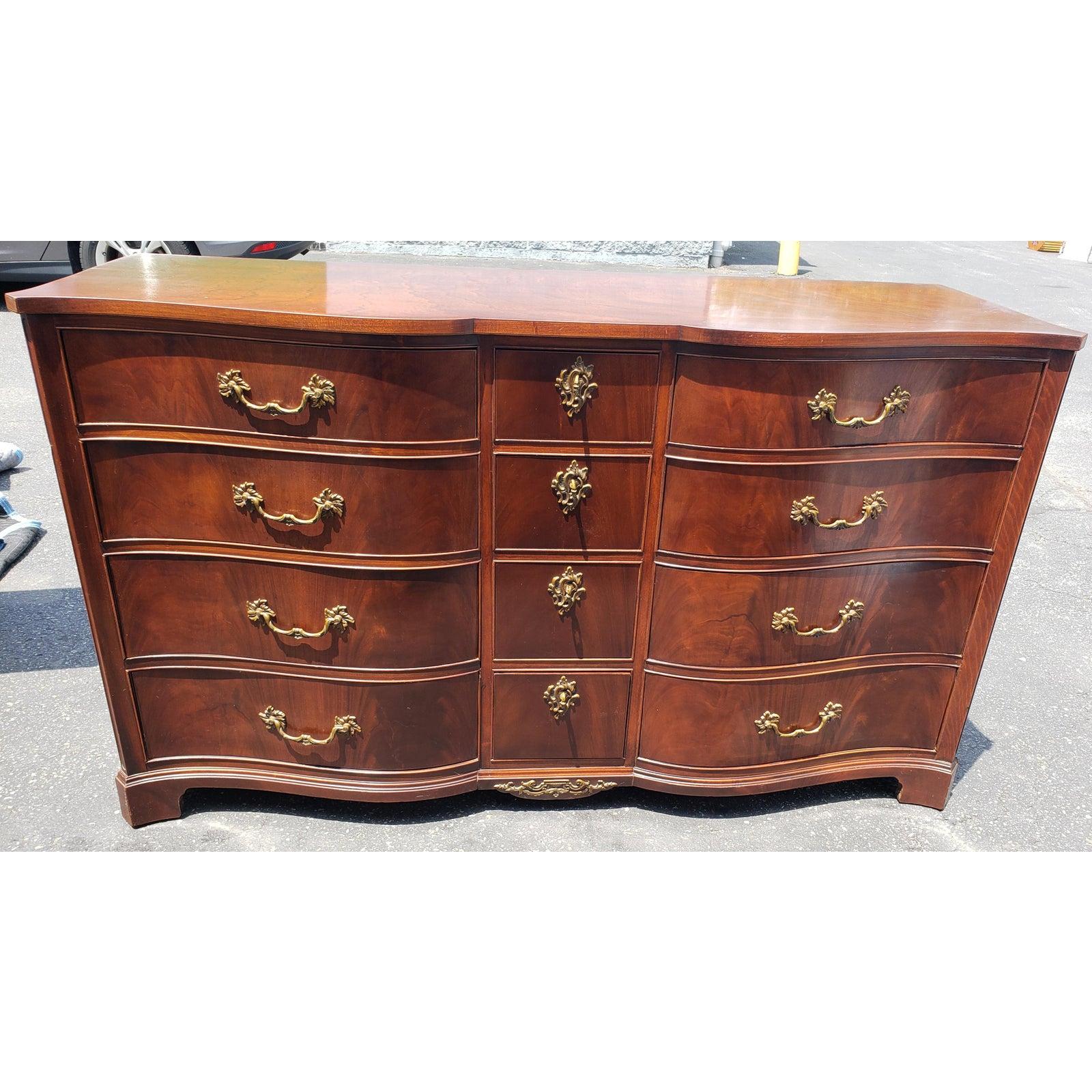1960s Georgetown Galleries Magogany Serpentine Triple Dresser 2