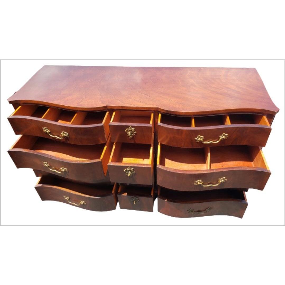 Mid-Century Modern 1960s Georgetown Galleries Magogany Serpentine Triple Dresser