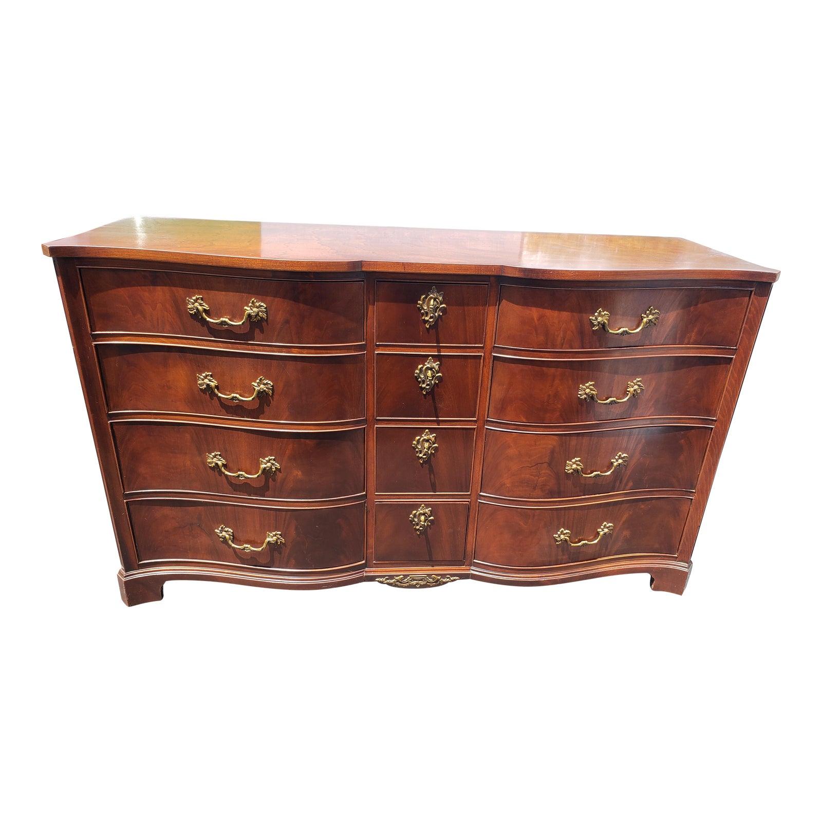 1960s Georgetown Galleries Magogany Serpentine Triple Dresser