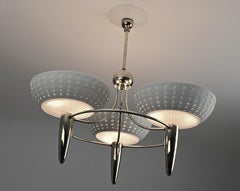 1960s Gerald Thurston 3 Arms Brass Chandelier , USA