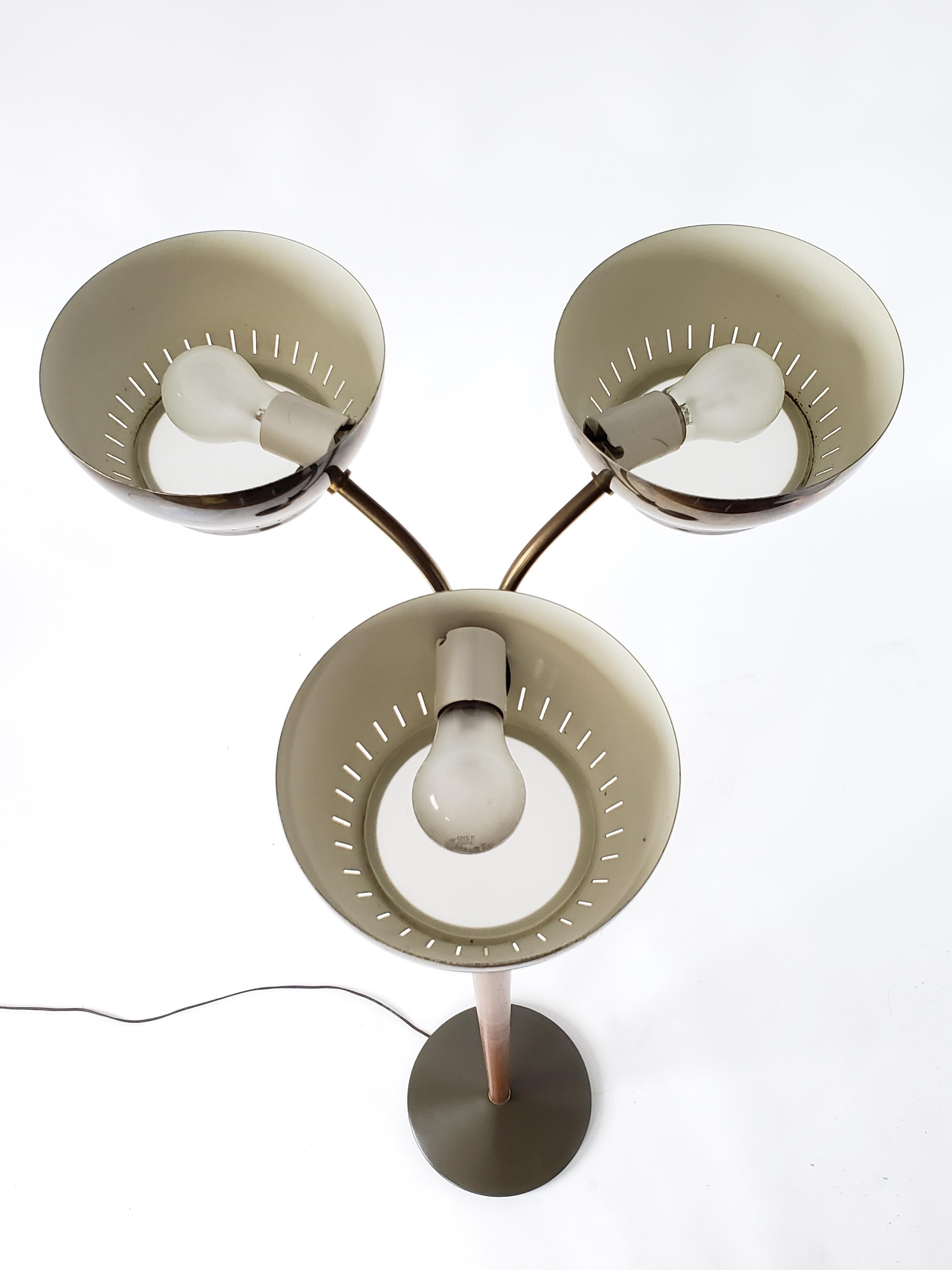 1960s Gerald Thurston 3 Heads Floor Lamp, USA 4