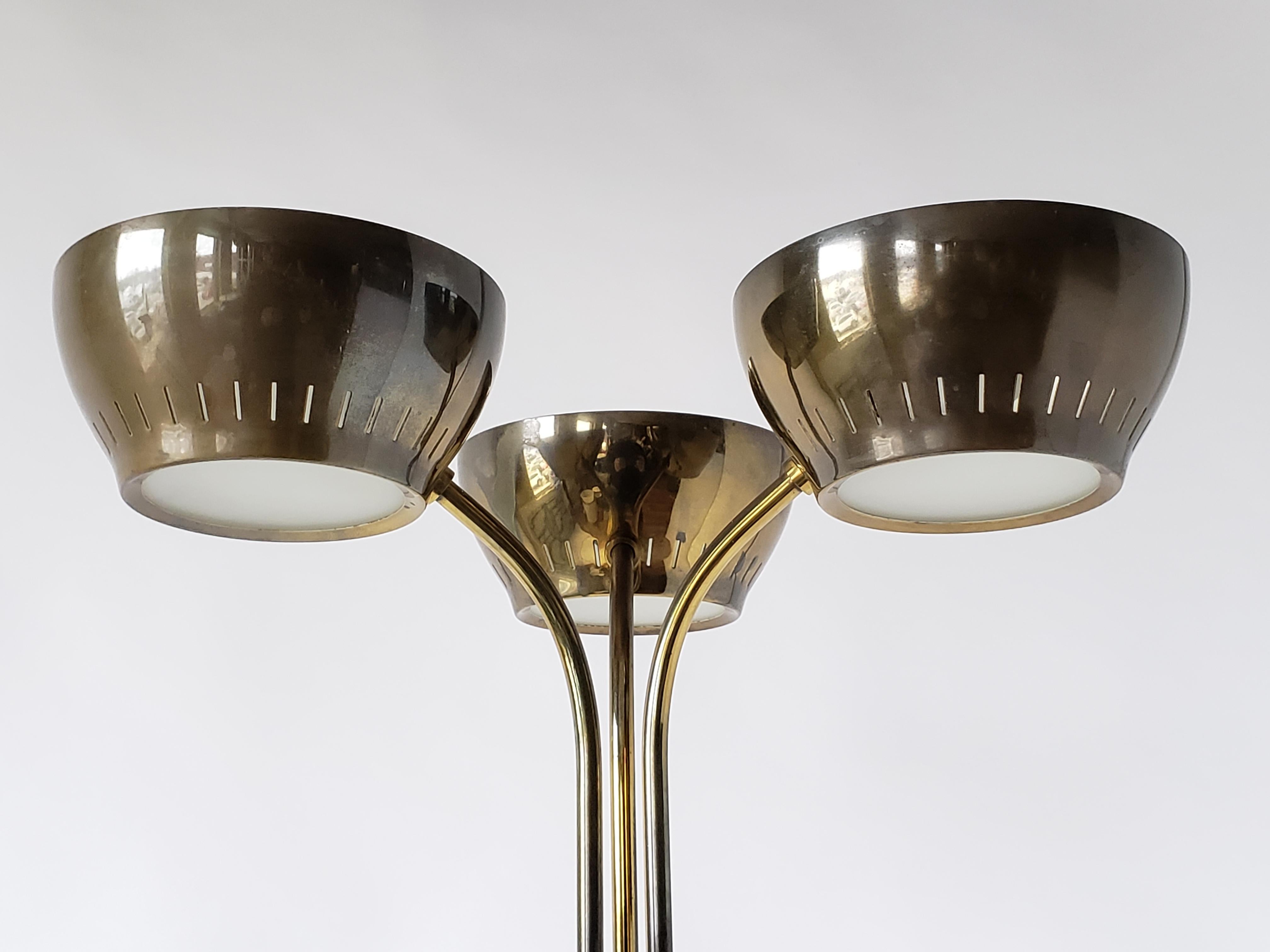 Mid-20th Century 1960s Gerald Thurston 3 Heads Floor Lamp, USA