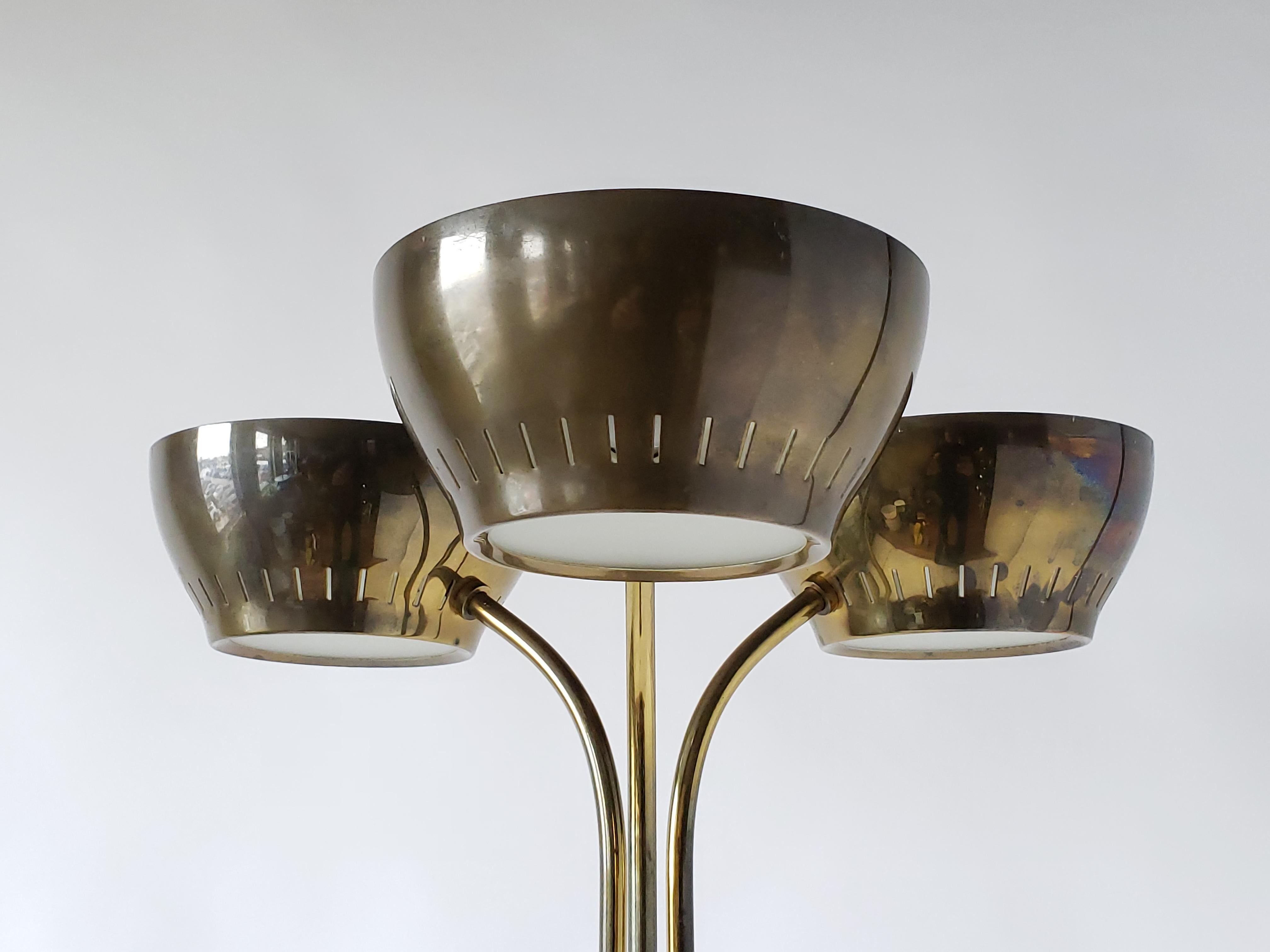 1960s Gerald Thurston 3 Heads Floor Lamp, USA 1