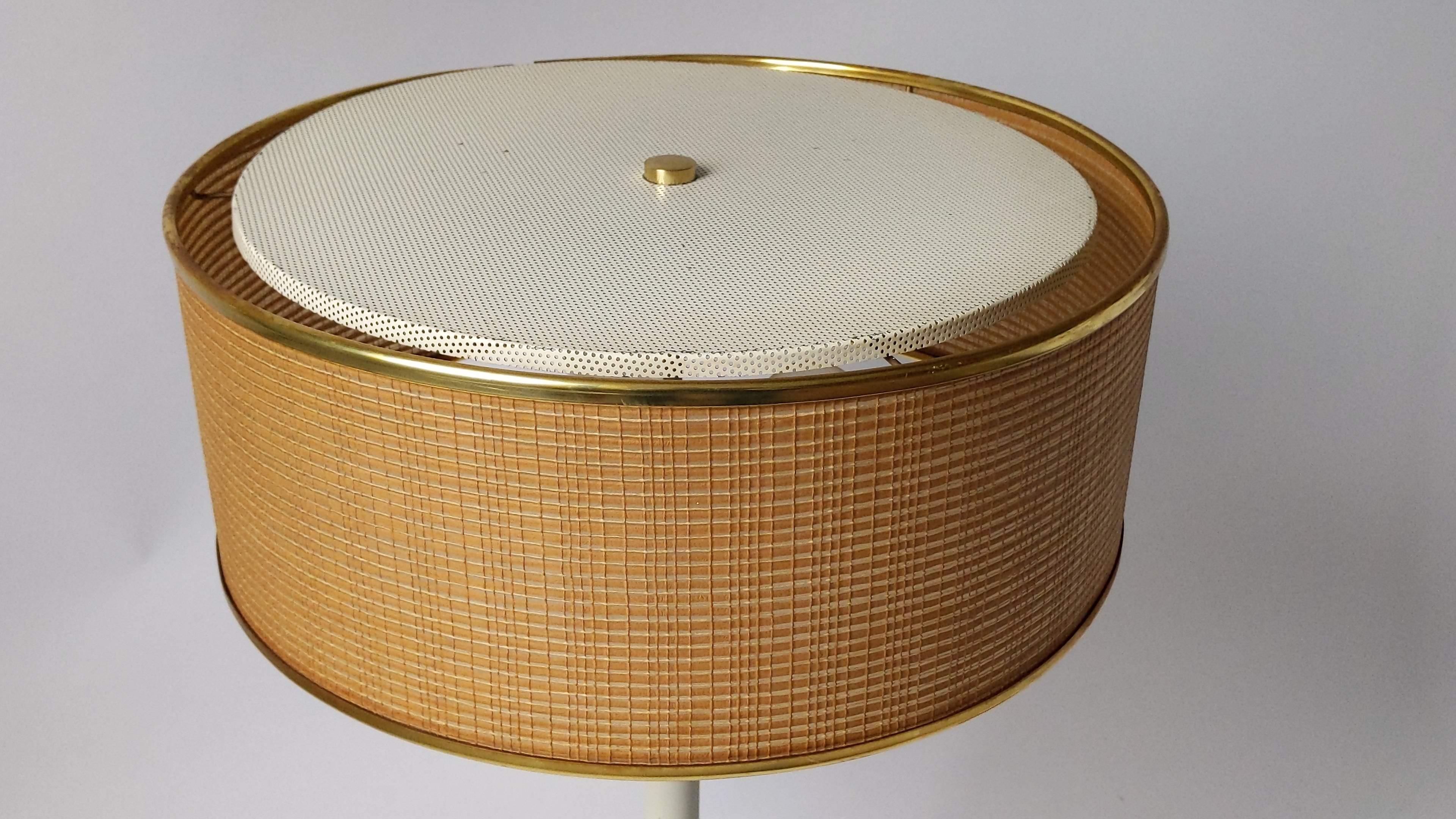 Metal 1960s Huge Gerald Thurston 3 Lights Tall Table Lamp , USA
