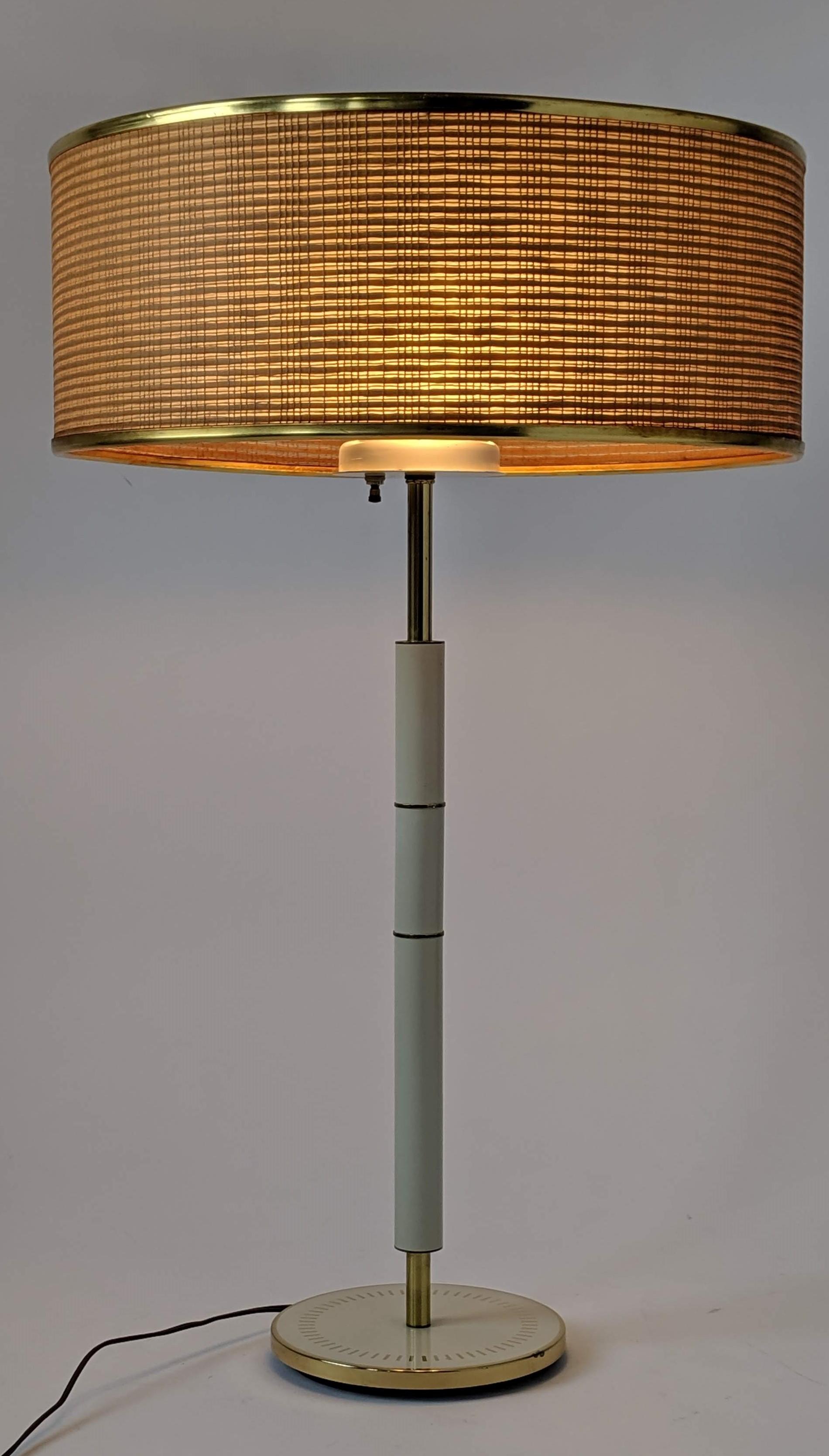 American 1960s Huge Gerald Thurston 3 Lights Tall Table Lamp , USA 