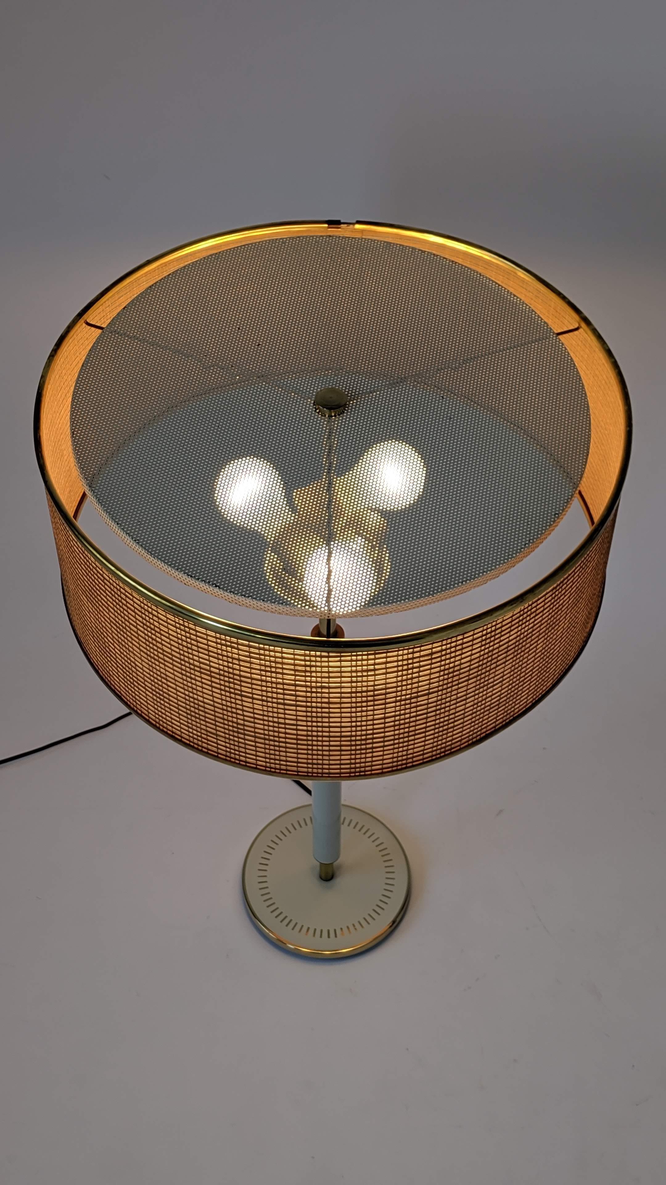 1960s Huge Gerald Thurston 3 Lights Tall Table Lamp , USA  In Good Condition In St- Leonard, Quebec