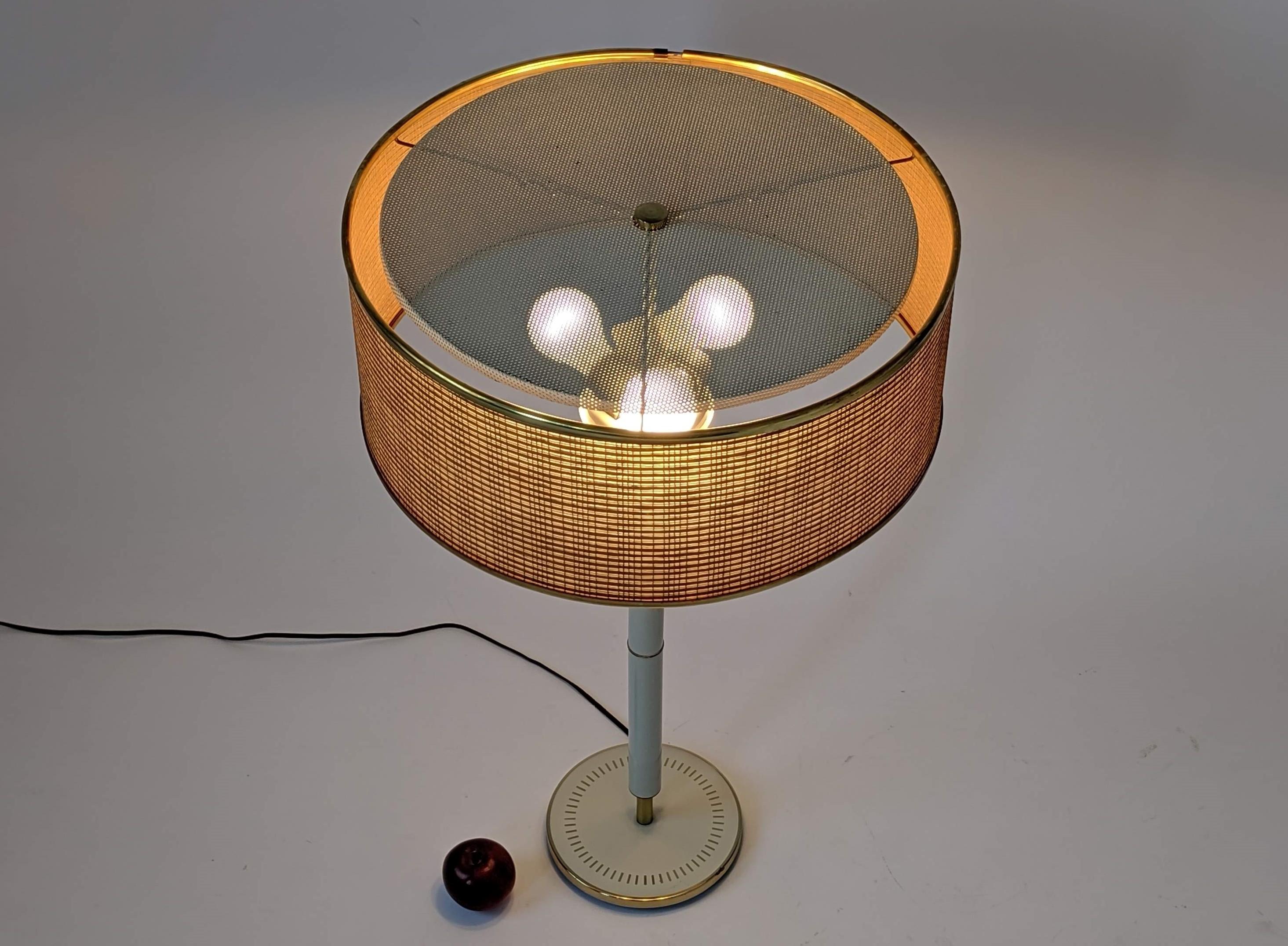 Mid-20th Century 1960s Huge Gerald Thurston 3 Lights Tall Table Lamp , USA 