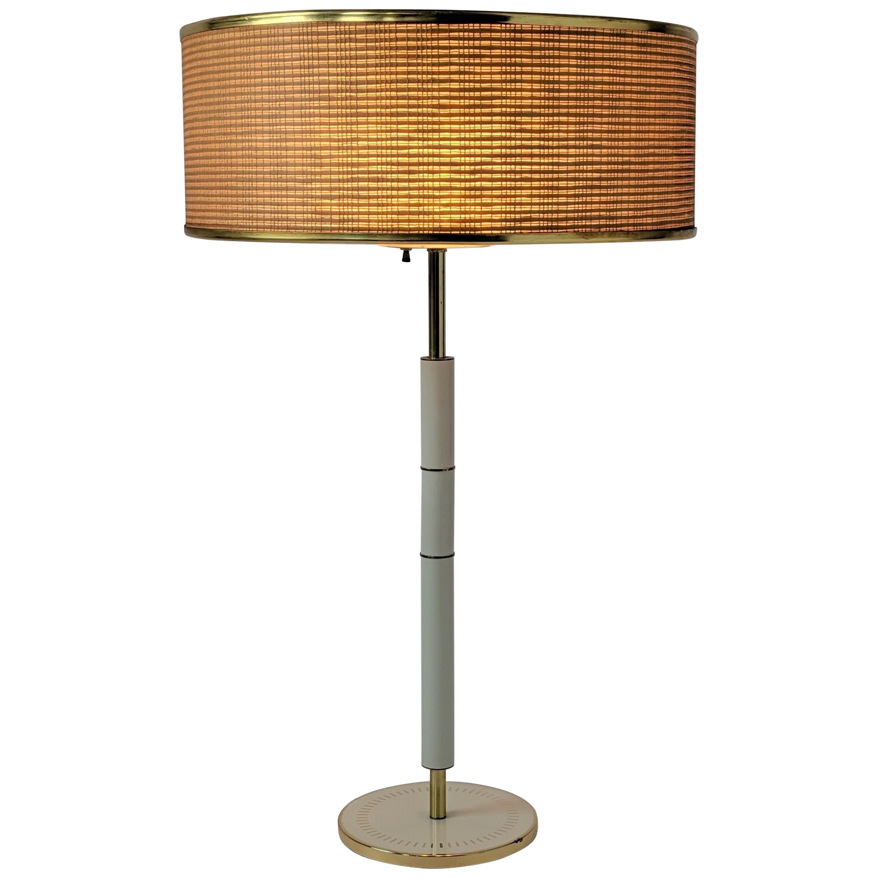 1960s Huge Gerald Thurston 3 Lights Tall Table Lamp , USA 