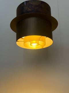 1960s German Brass Architectural Ceiling Light Lamp, 10 Available