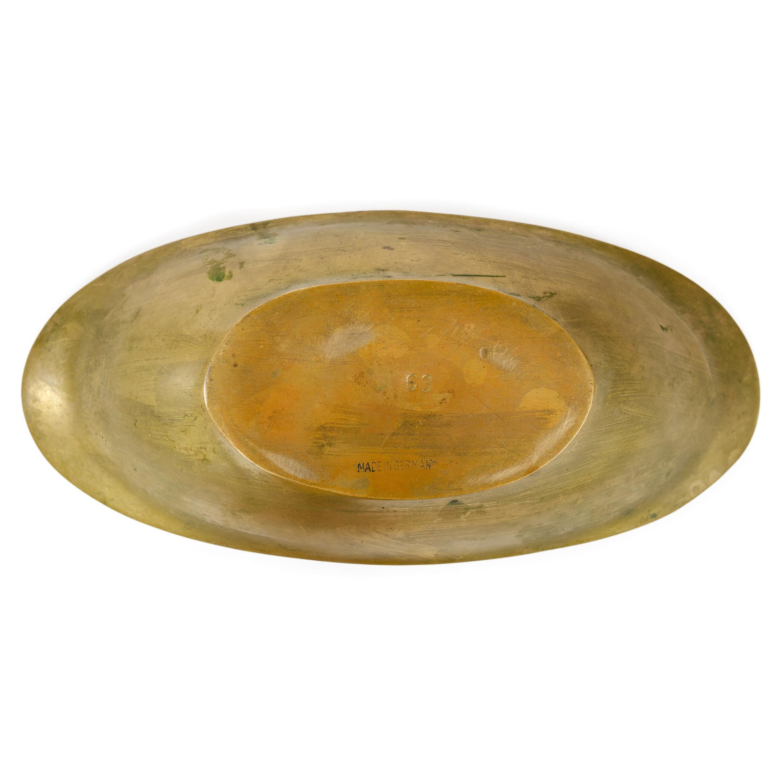1960s German Brass Ovoid Dish In Good Condition In Sagaponack, NY
