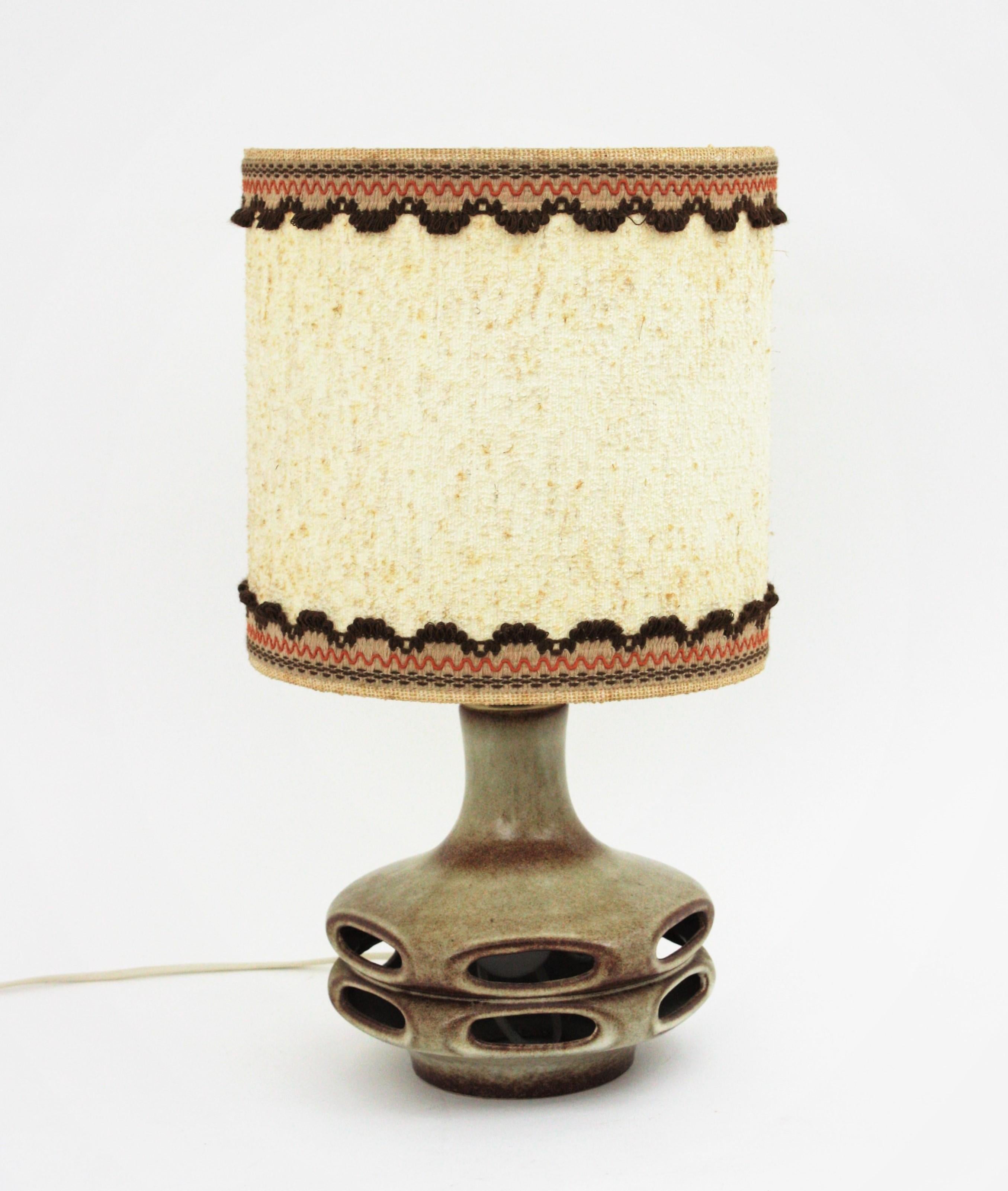 Hand-Crafted 1960s German Ceramic Table Lamp