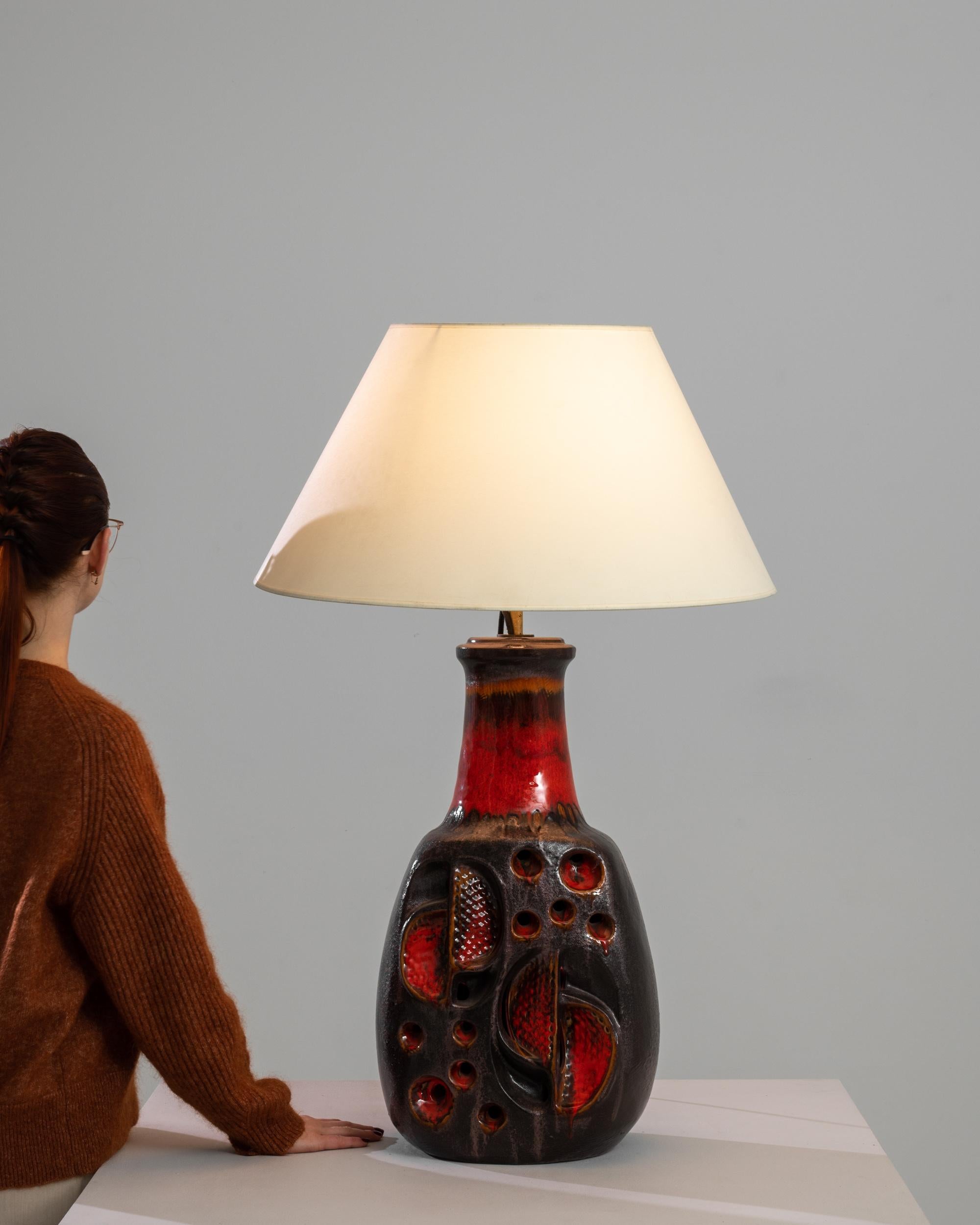 1960s German Ceramic Table Lamp In Good Condition In High Point, NC