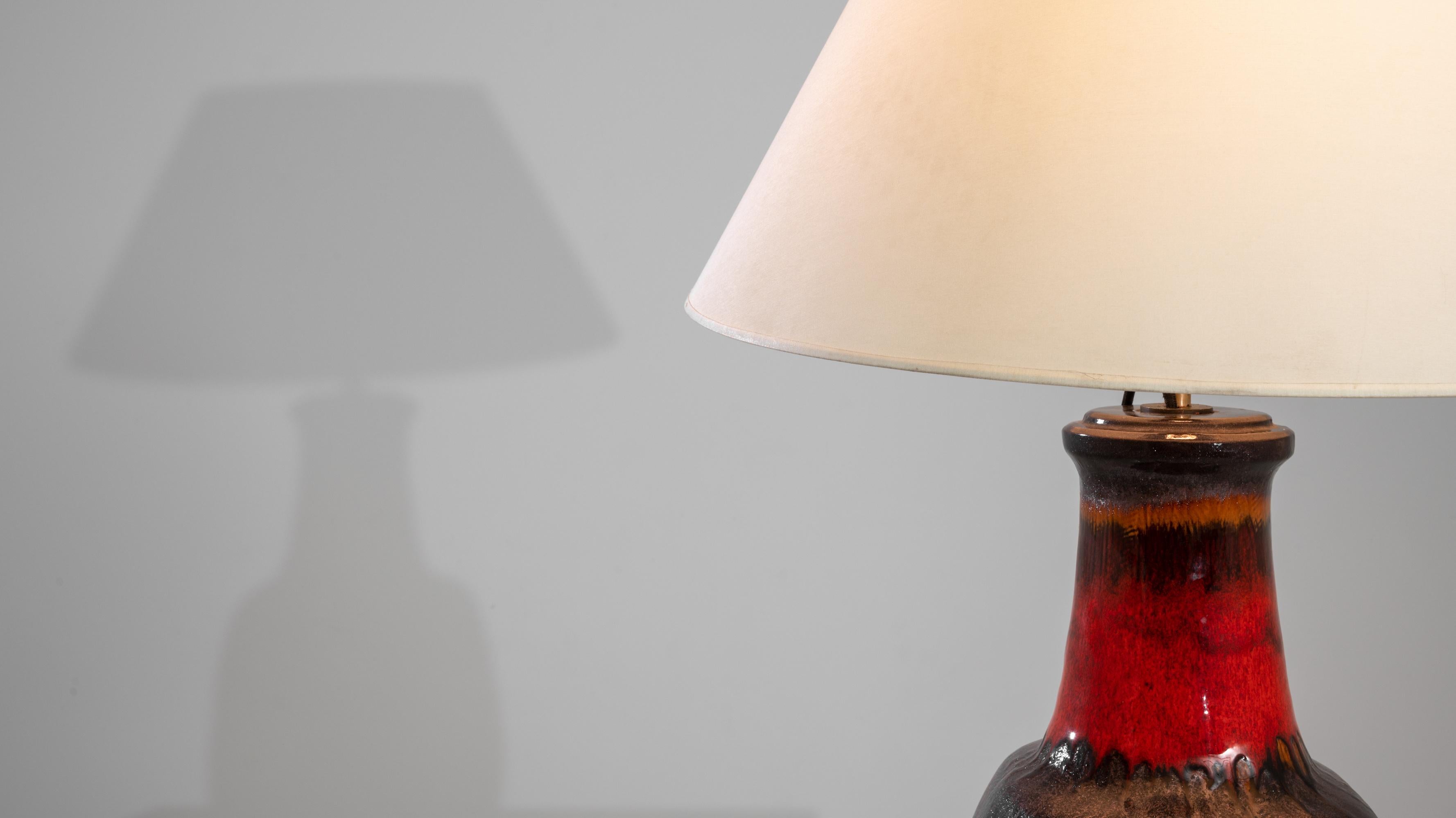 Brass 1960s German Ceramic Table Lamp