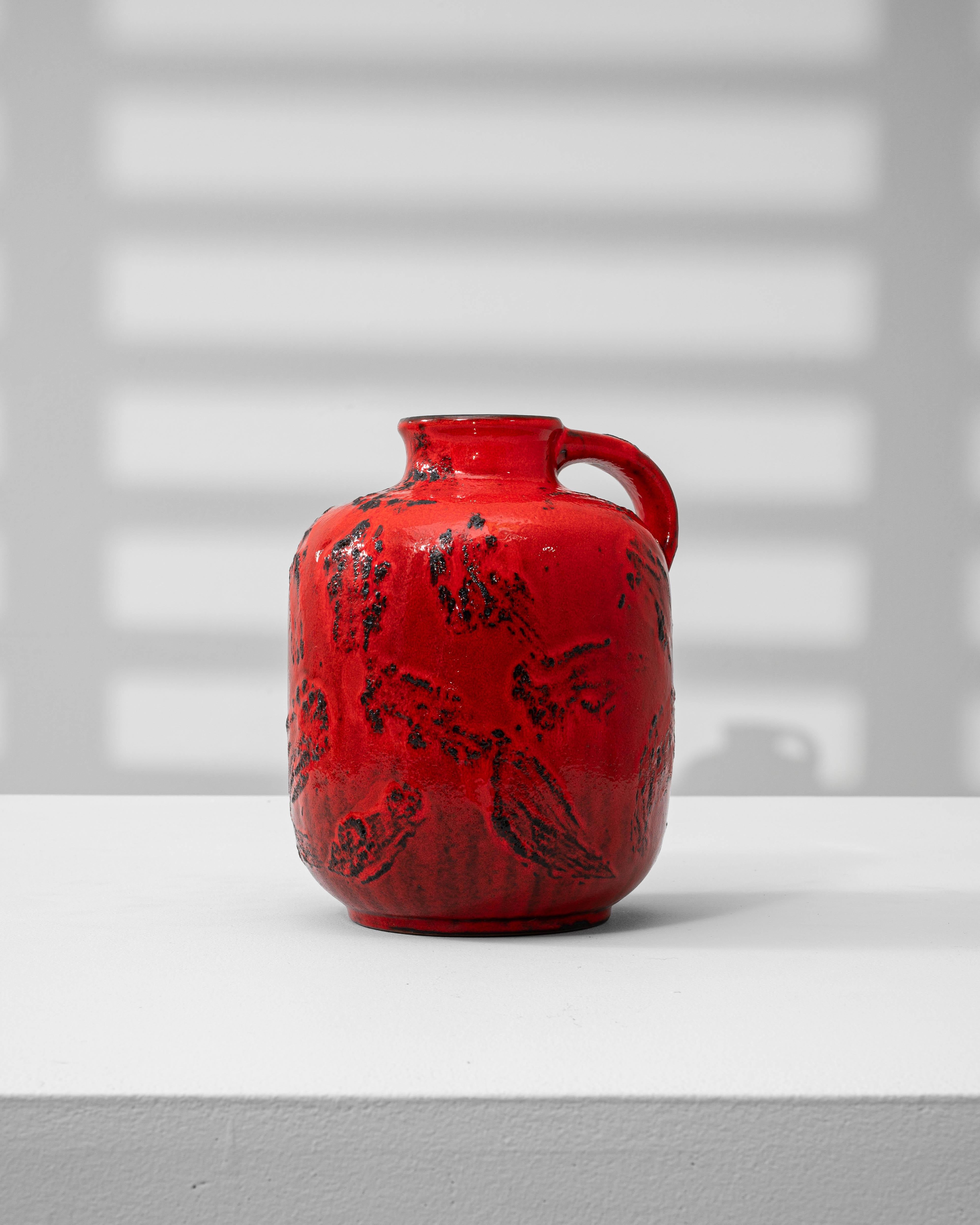 1960s German Ceramic Vase In Good Condition For Sale In High Point, NC