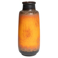 1960s German Ceramic Vase, Orange Finish, Vintage Decorative Object