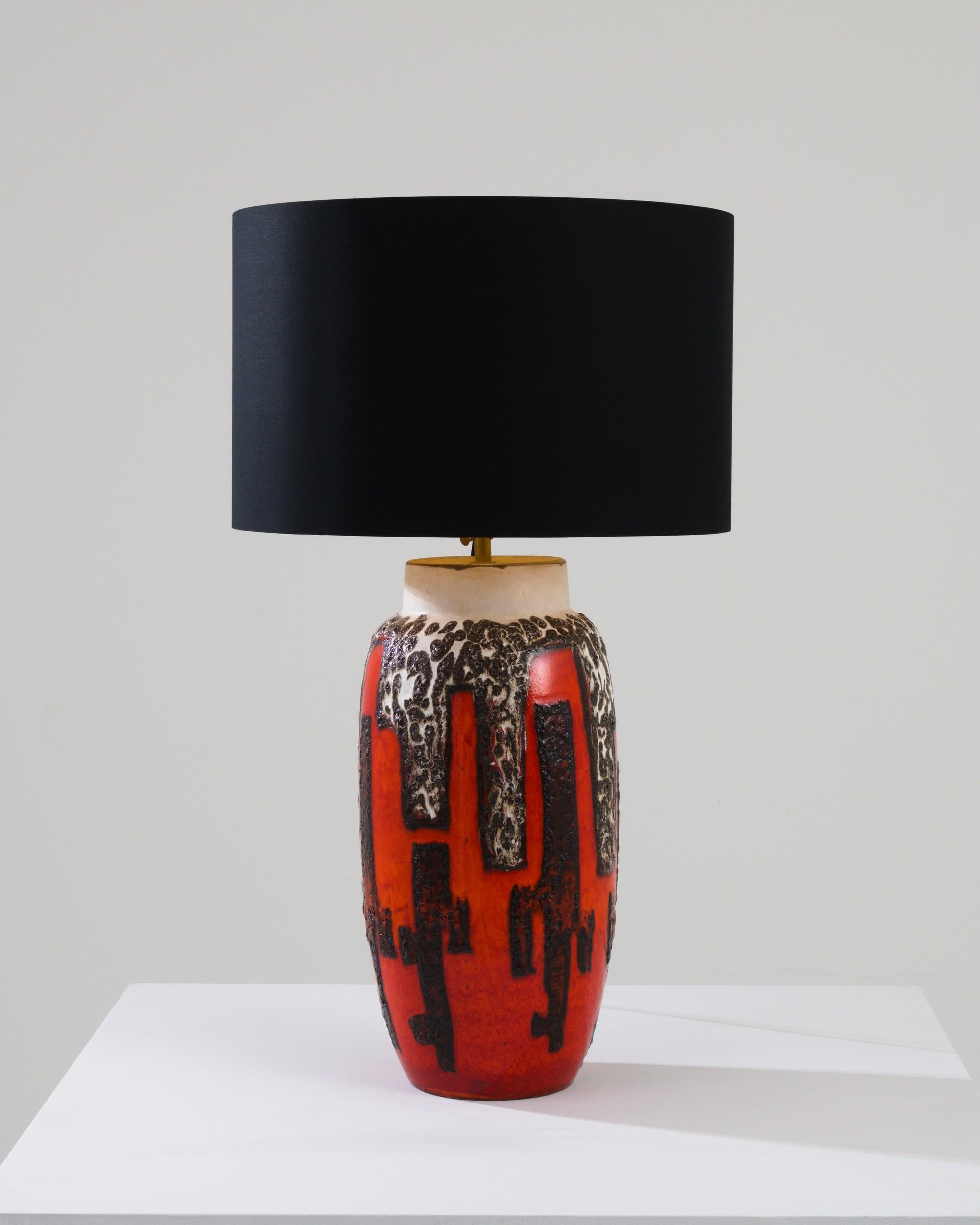 Mid-20th Century 1960s German Ceramic Vase Table Lamp For Sale