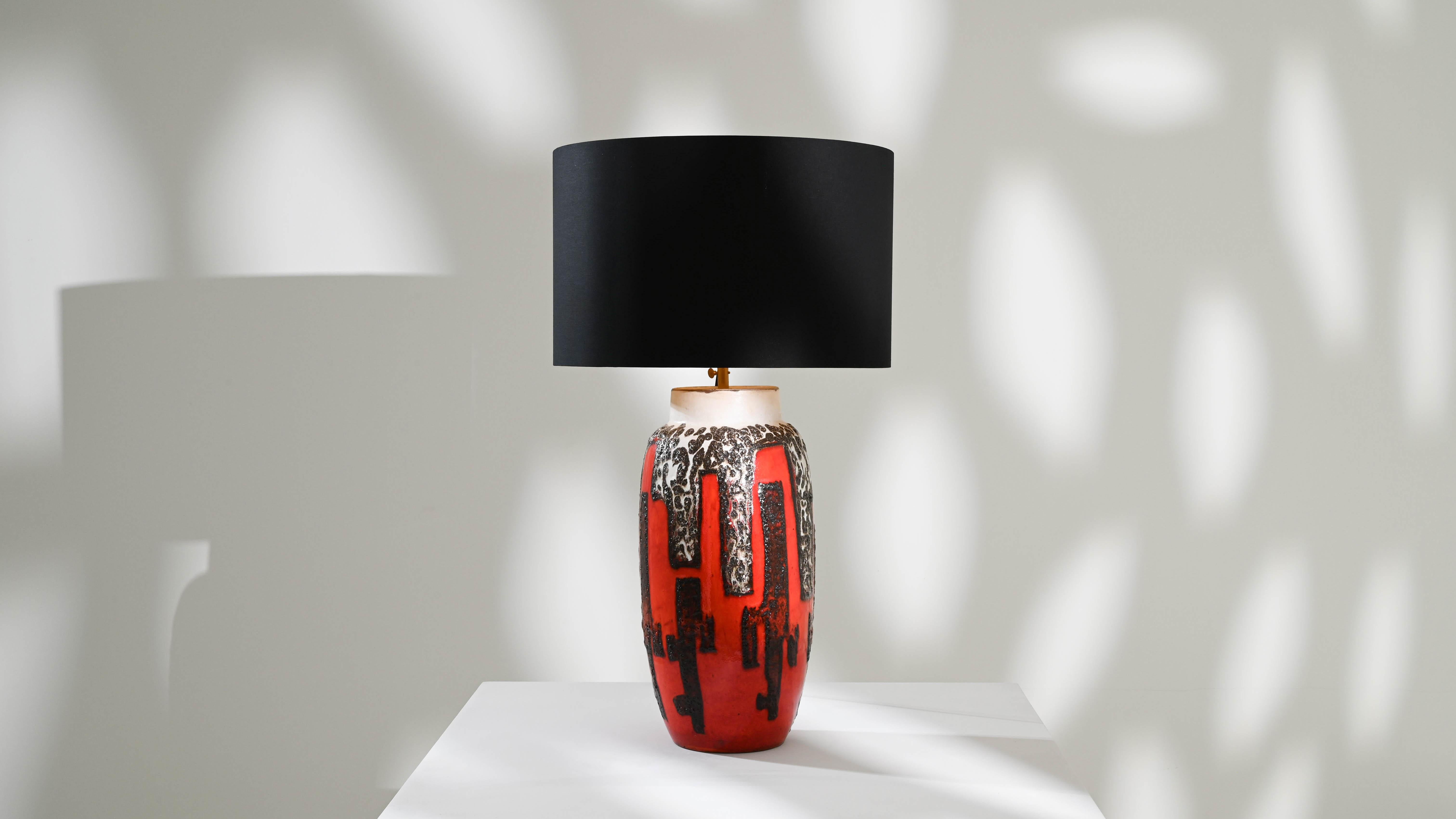 1960s German Ceramic Vase Table Lamp For Sale 3