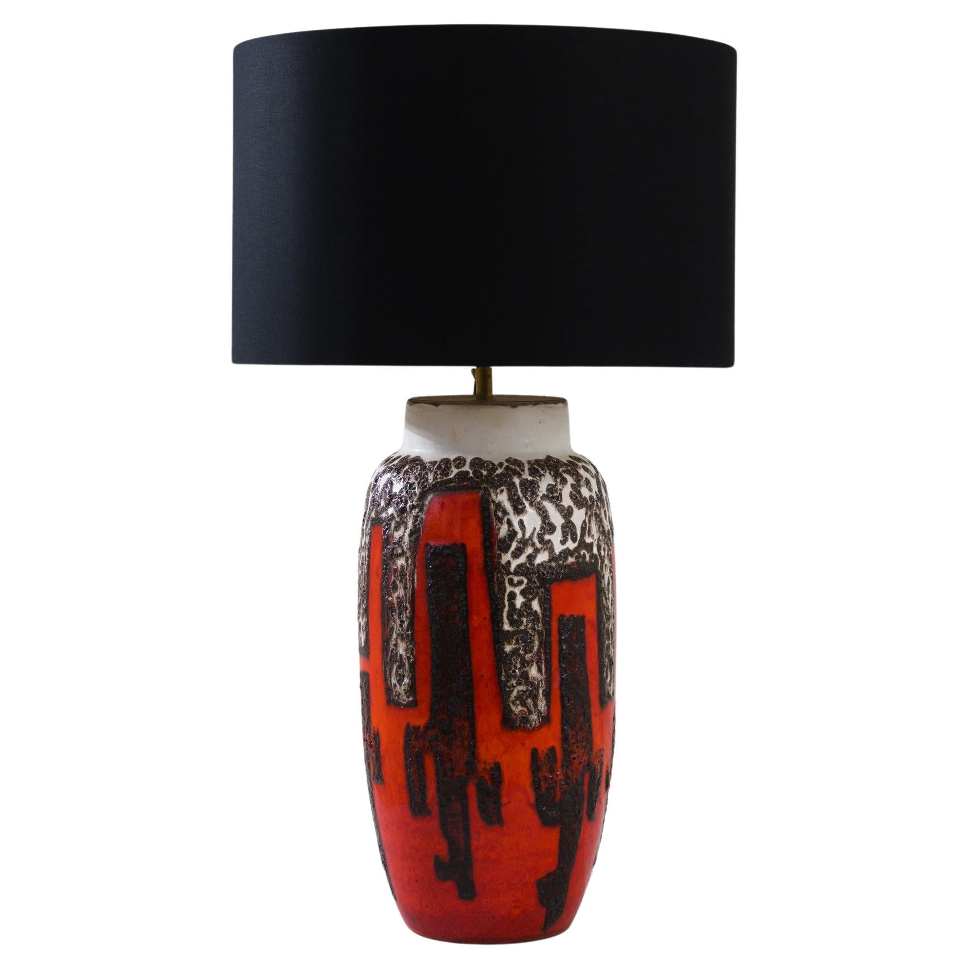 1960s German Ceramic Vase Table Lamp For Sale