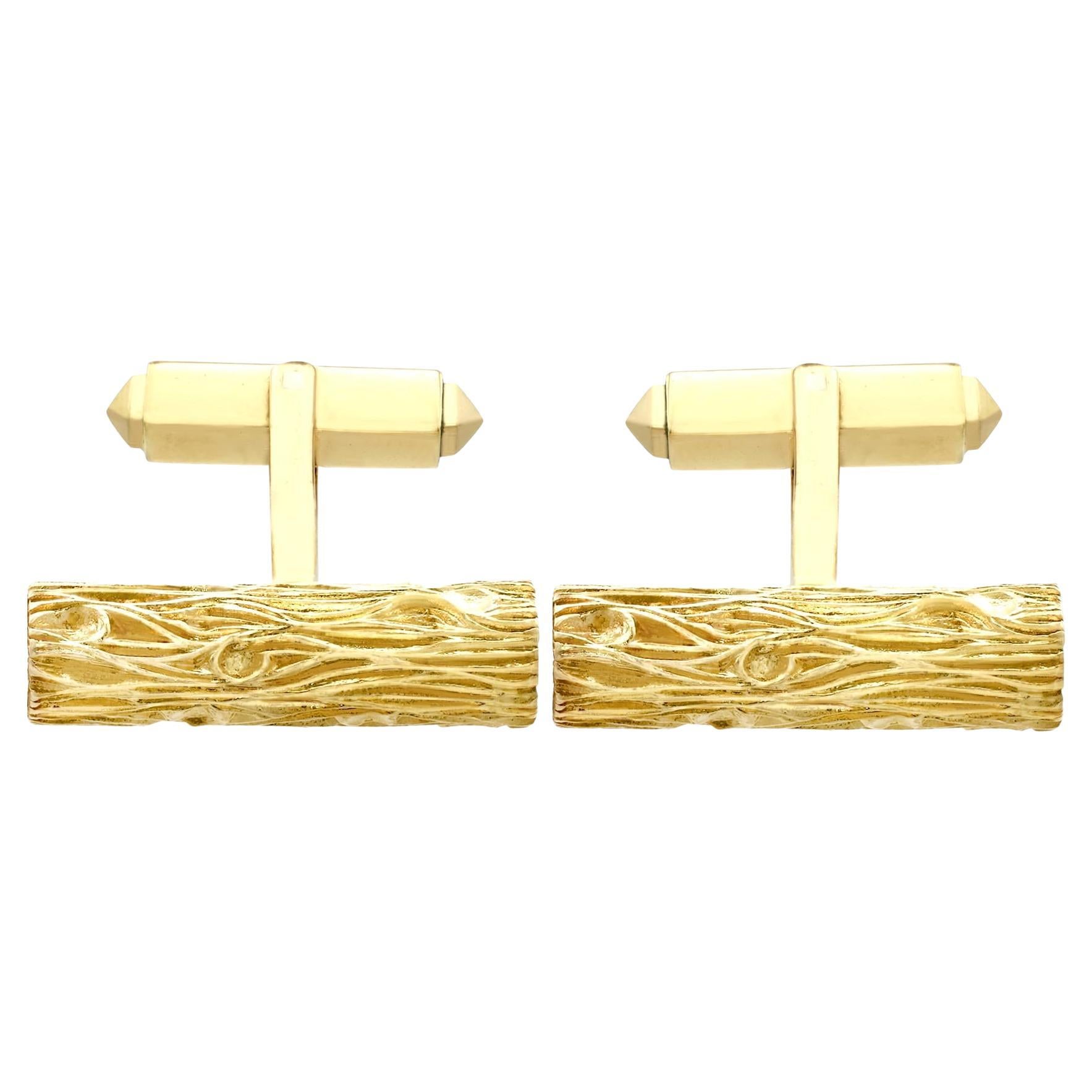 1960s German Cufflinks in Yellow Gold For Sale