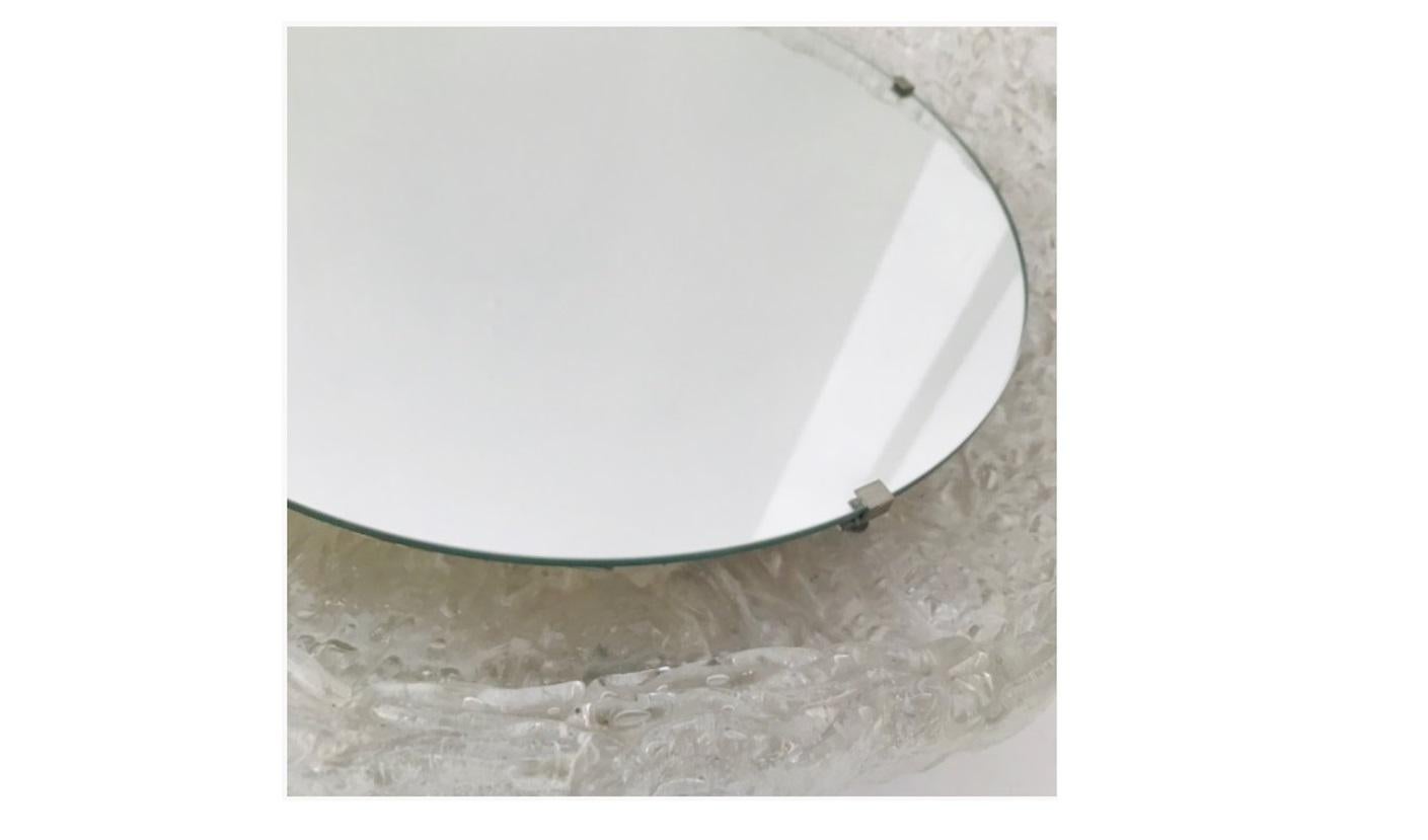 Mid-20th Century 1960s German Erco Round Illuminated Backlit Lucite Wall Mirror For Sale