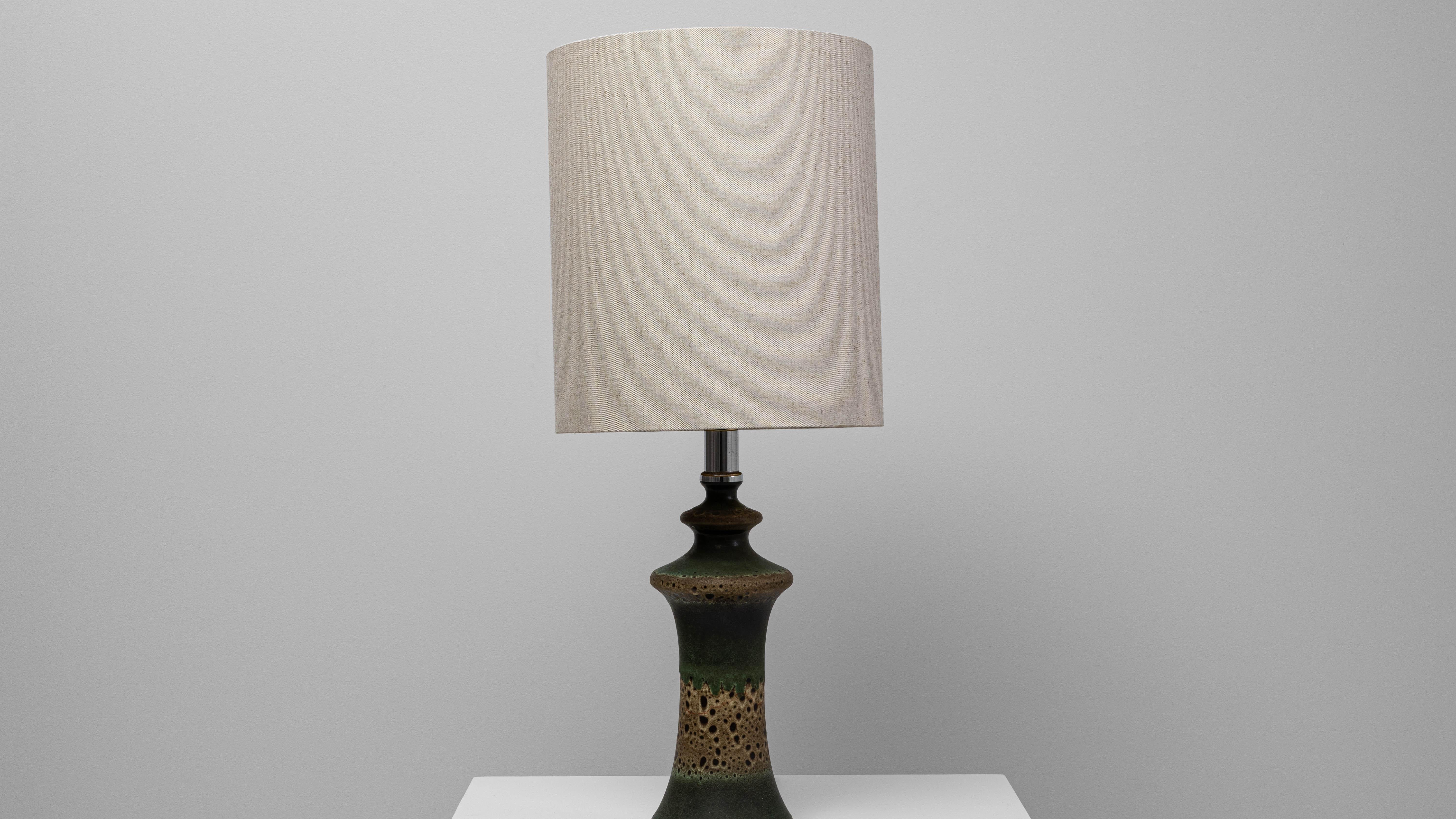 Lámpara de sobremesa de cerámica verde alemana de los años 60 en venta 4