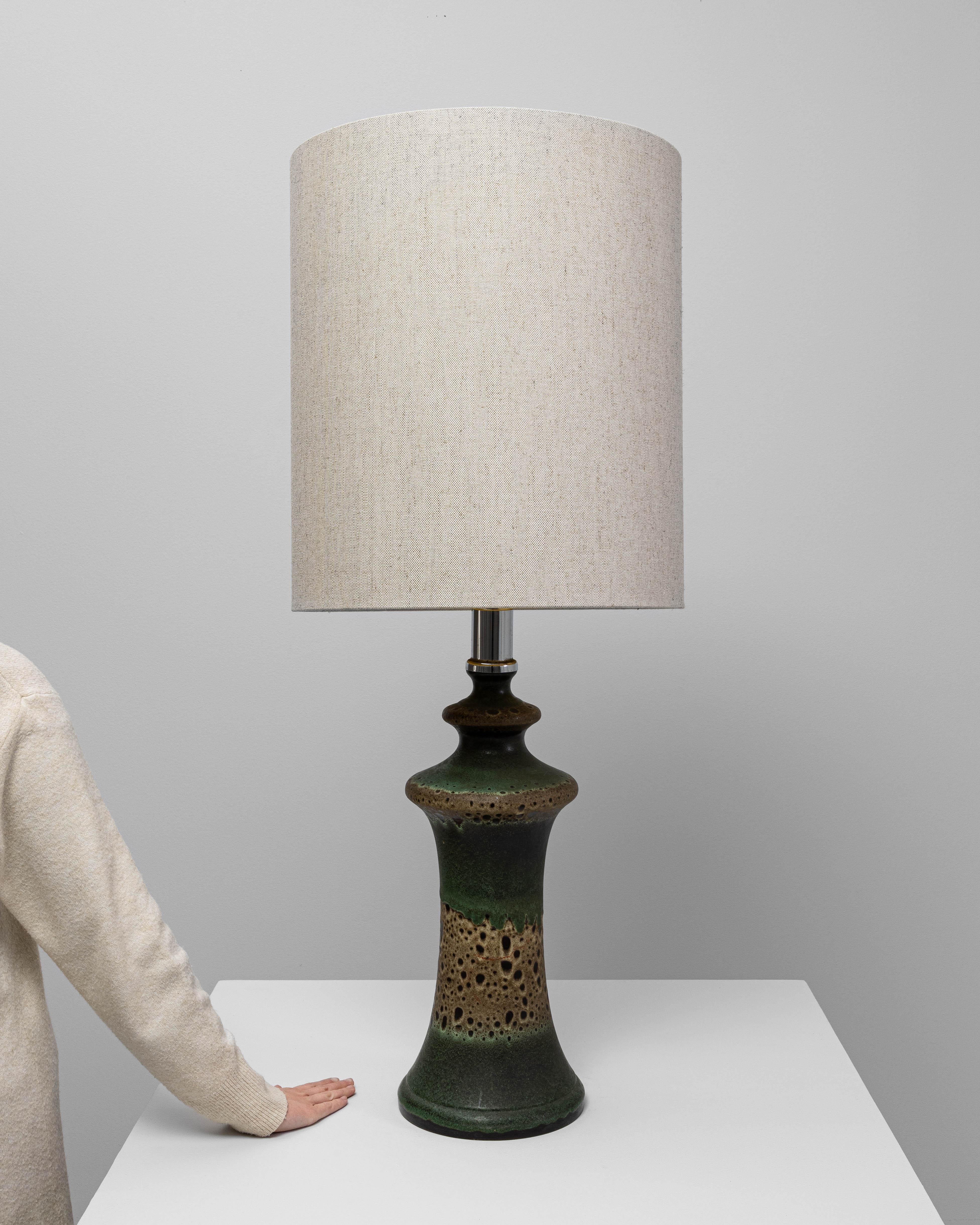 Lámpara de sobremesa de cerámica verde alemana de los años 60 siglo XX en venta